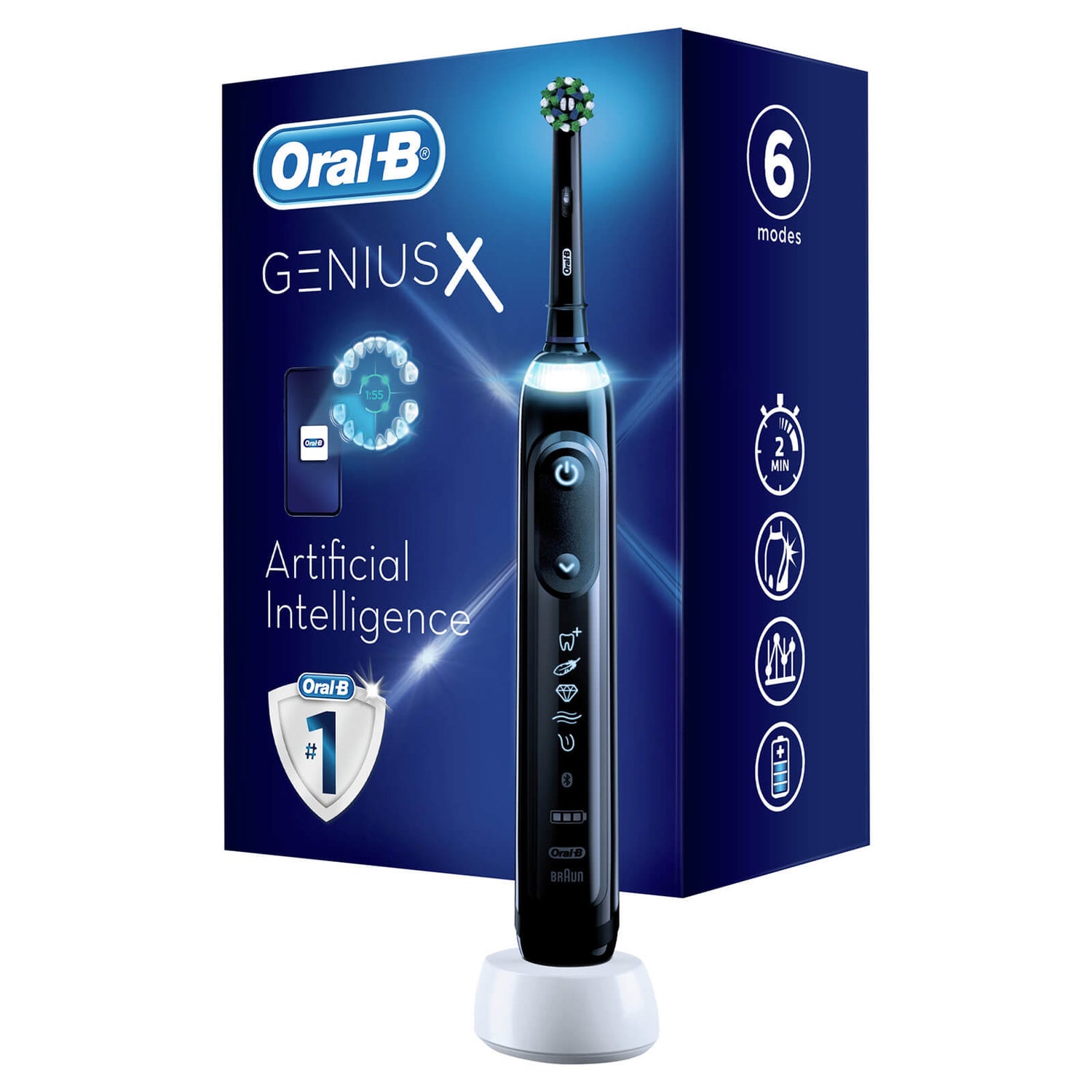 OralB Genius X Black Electric Toothbrush Designed By Braun OralB UK
