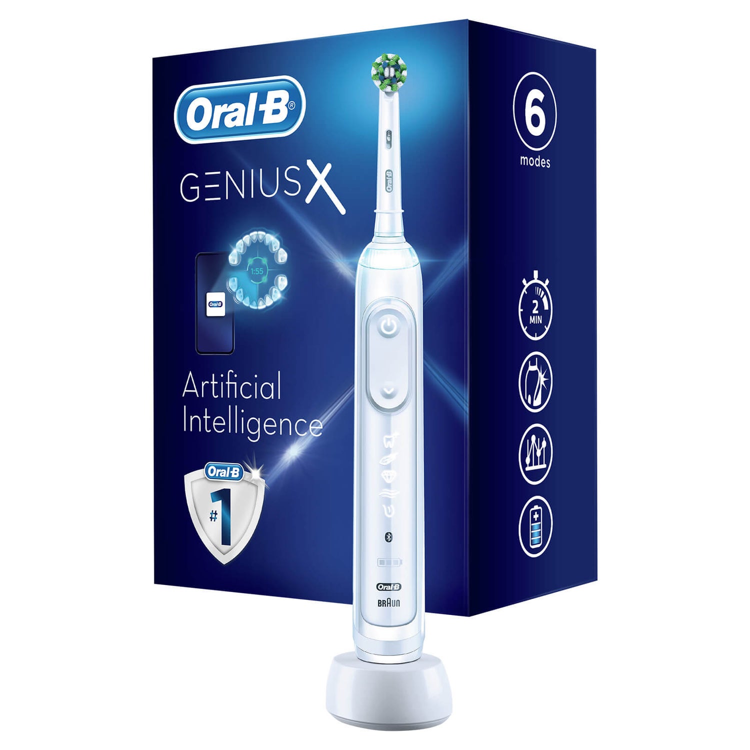 Oral B Genius X White Electric Toothbrush LOOKFANTASTIC