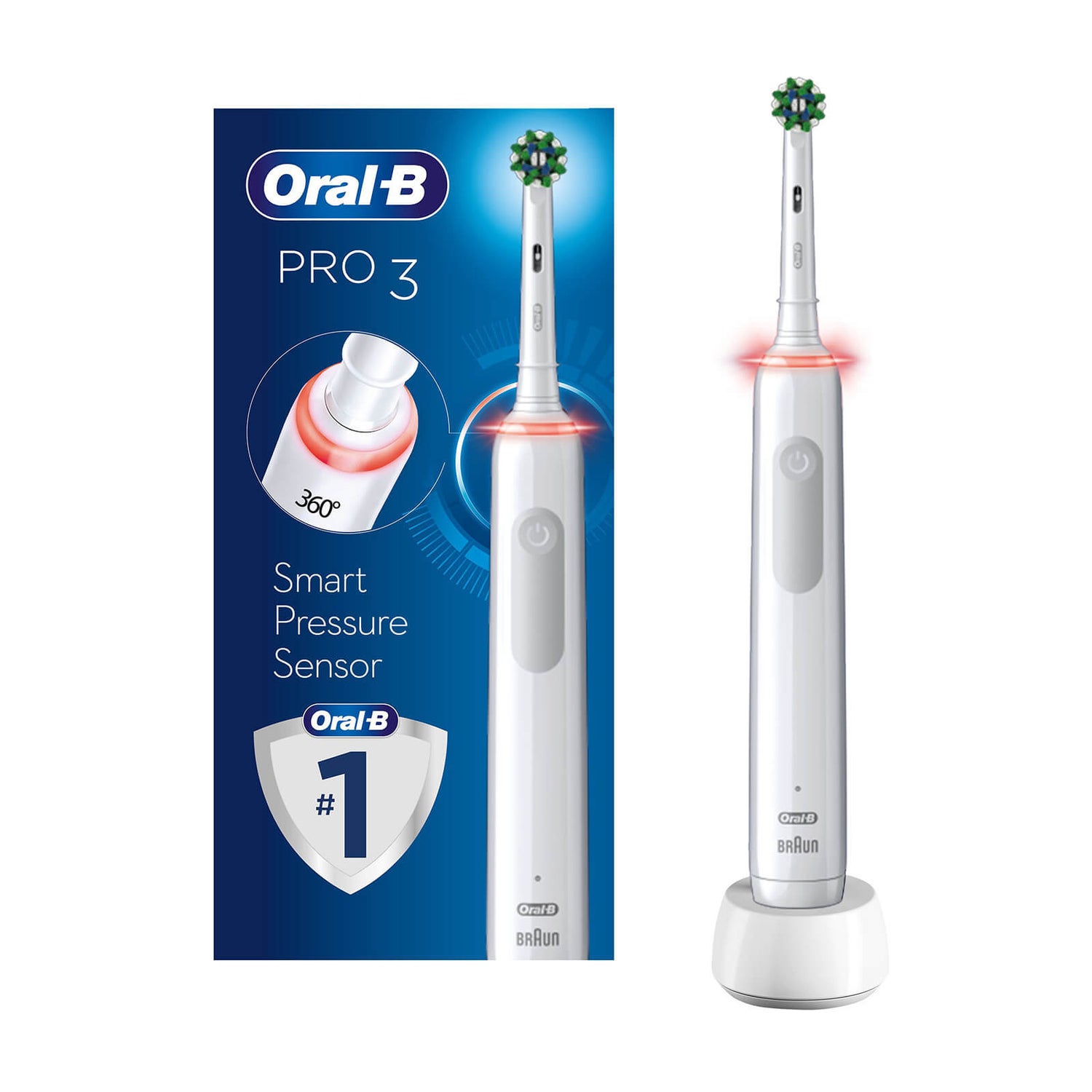 OralB Pro 3000 Cross Action White Electric Toothbrush OralB UK