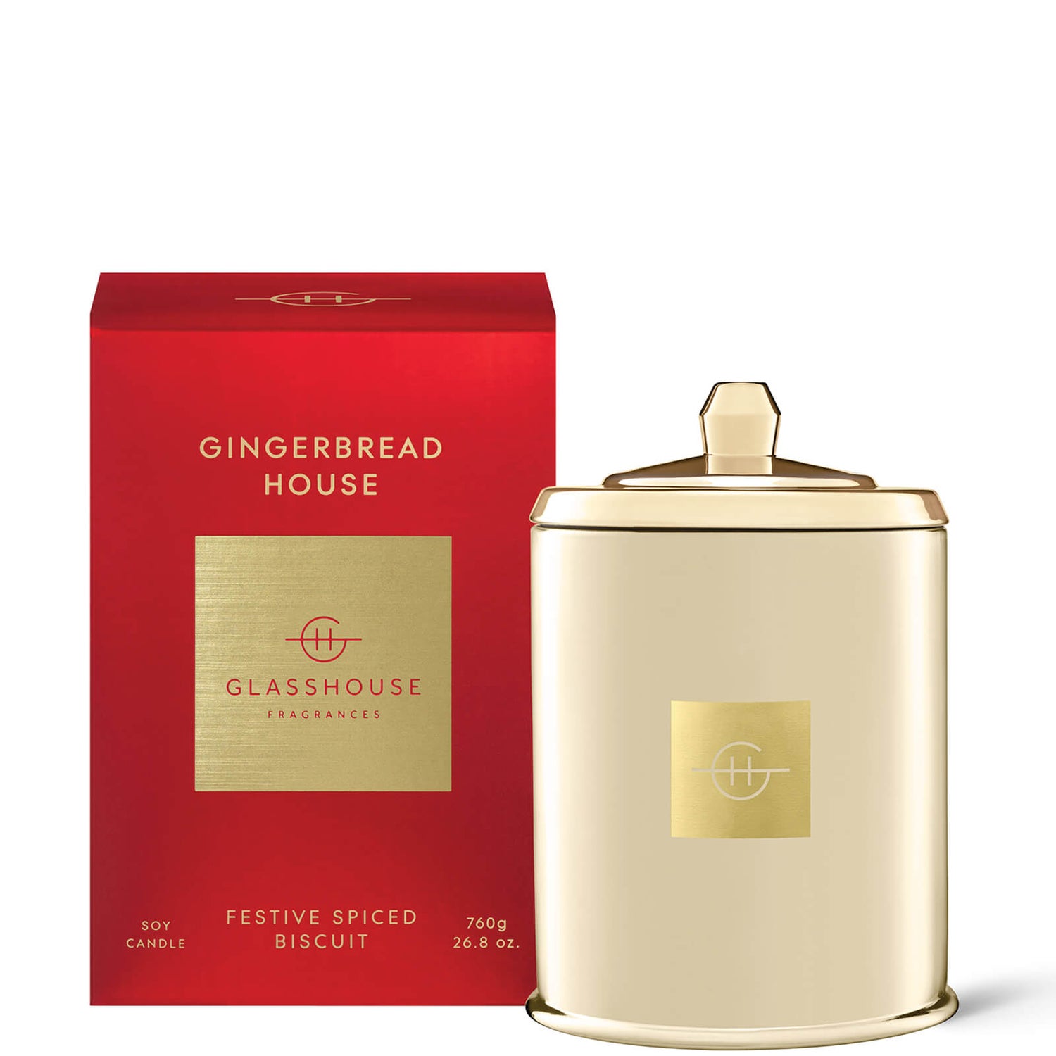 Glasshouse Fragrances Gingerbread House Candle 760g - LOOKFANTASTIC