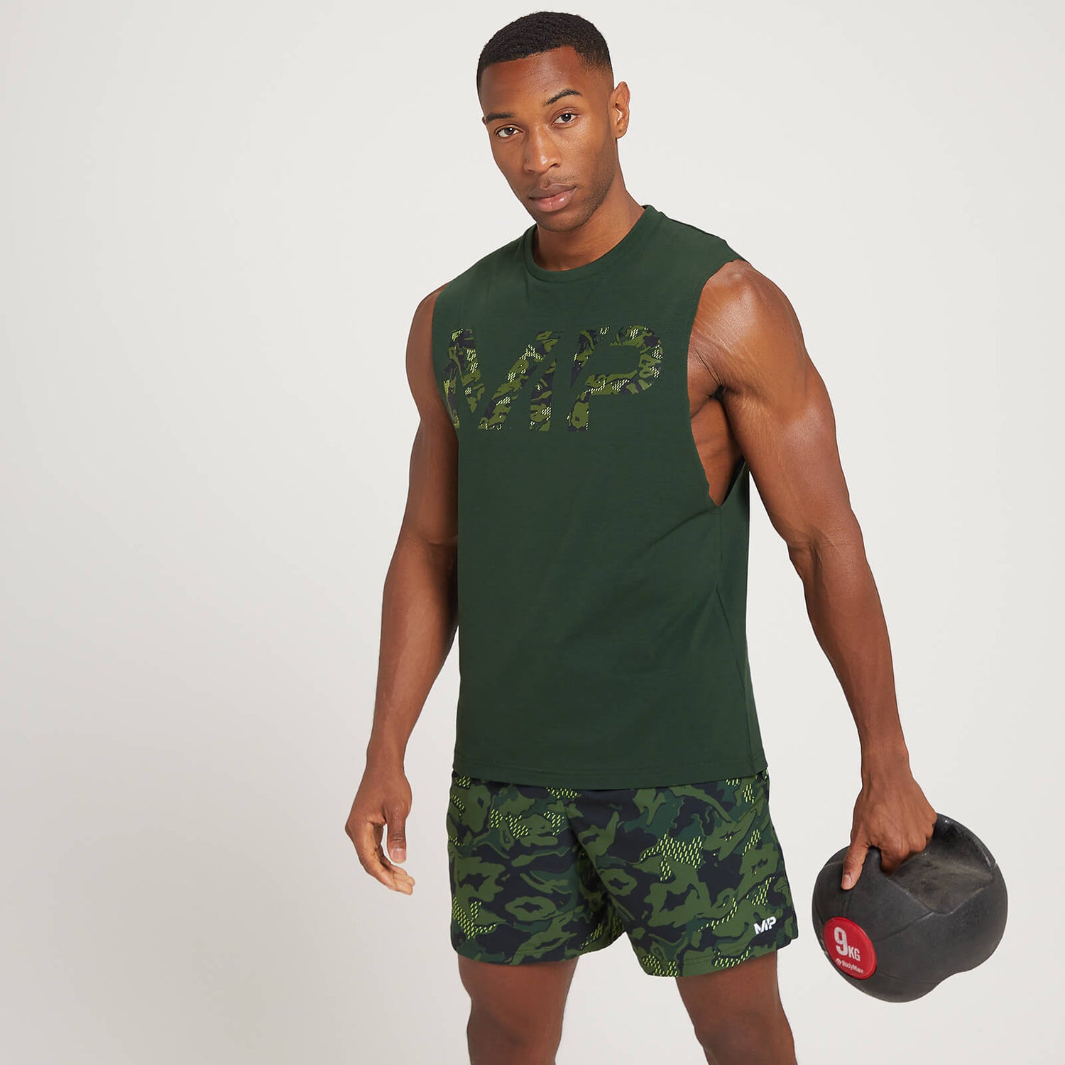 MP Men's Adapt Drirelease Camo Print Tank Top Dark Green MYPROTEIN™