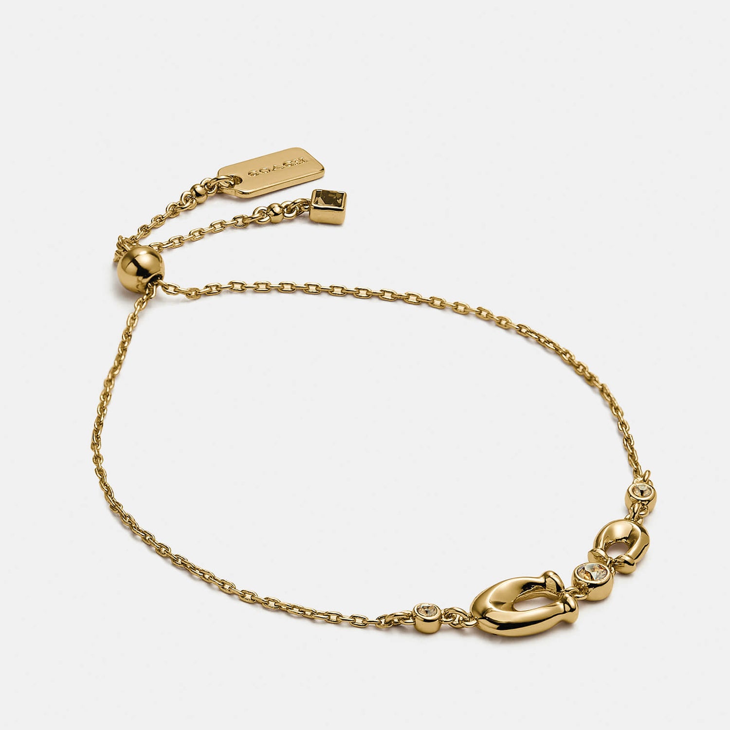 Coach Women's C Crystal Slider Bracelet Gold/Clear