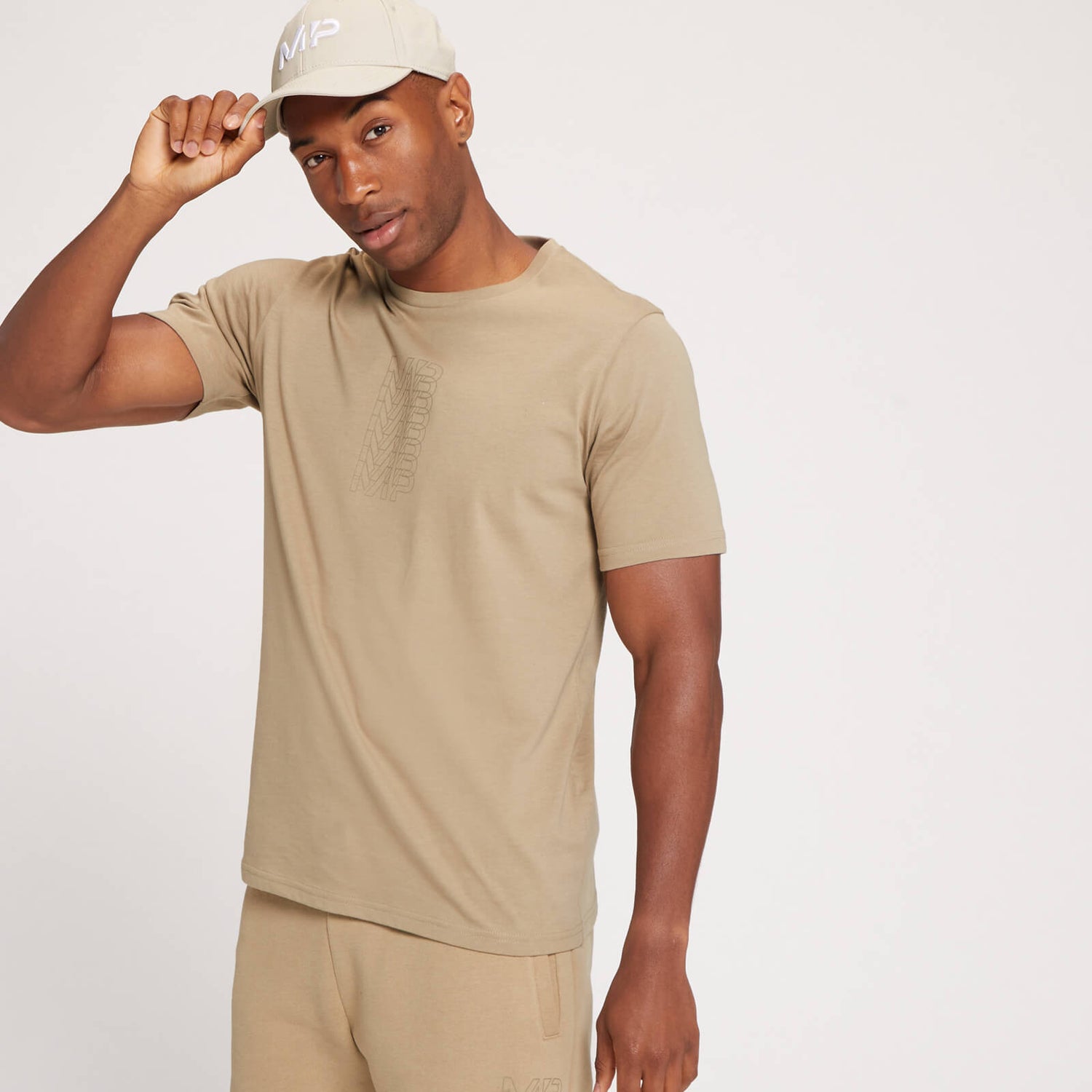 MP Men's Repeat MP Graphic Short Sleeve T-Shirt - Taupe | MYPROTEIN™