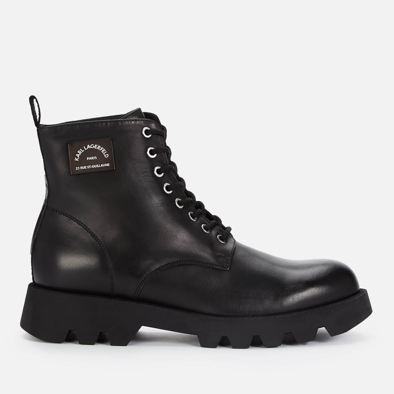 KARL LAGERFELD Men's Terra Firma Leather Lace Up Boots - Black | FREE ...