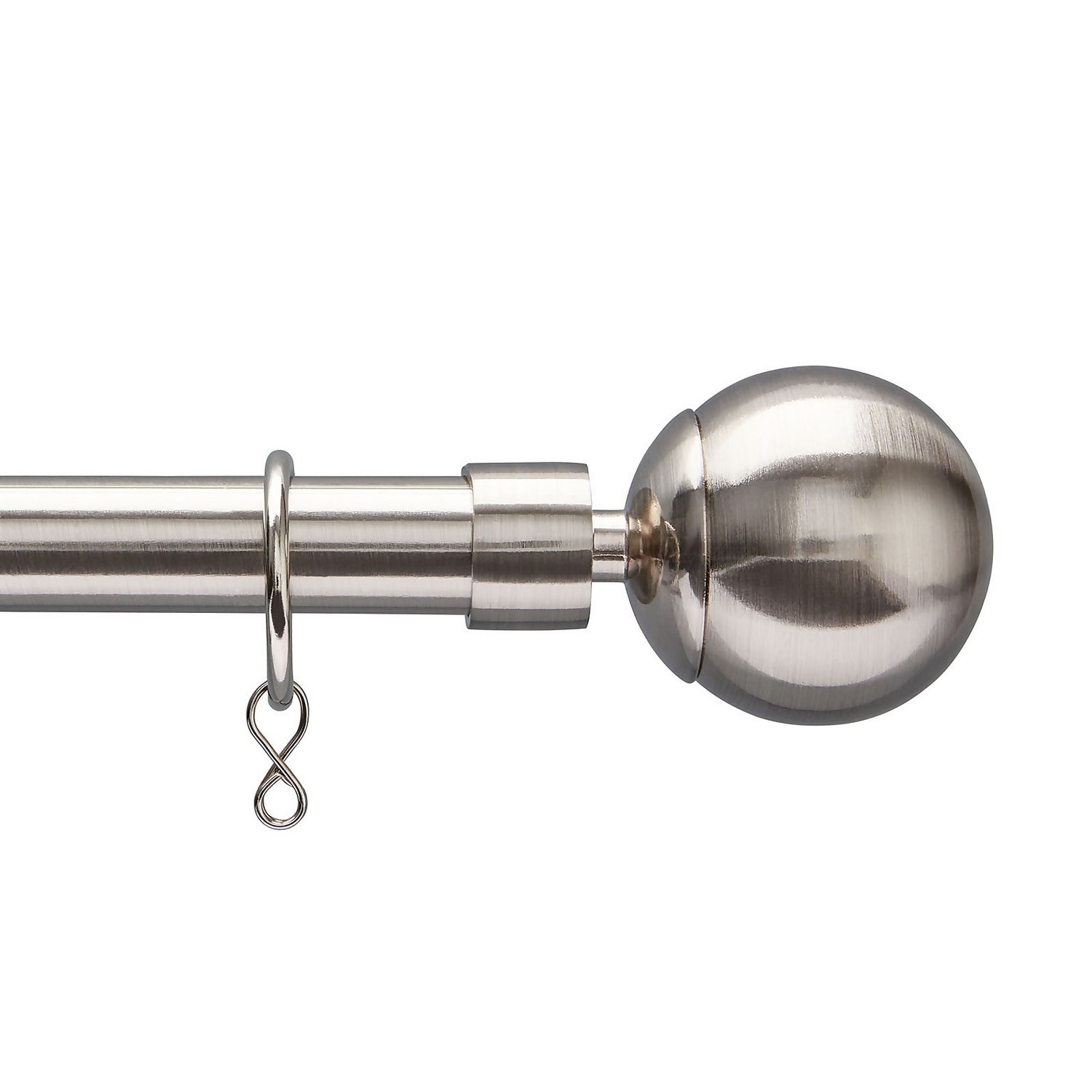 Extendable Ball Finial Curtain Pole Satin Steel 1 2 1m 16 19mm Homebase
