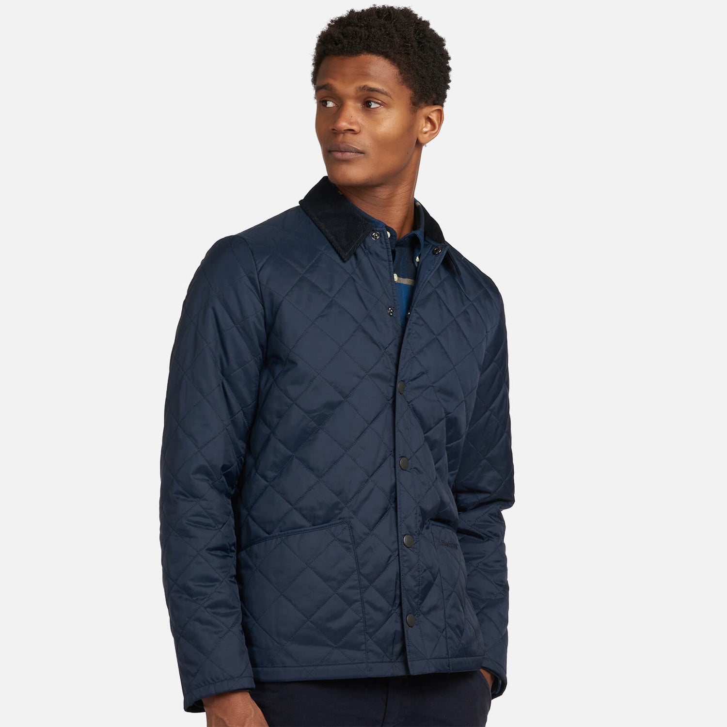 Barbour Heritage Men's Herron Quilted Jacket - Navy | TheHut.com