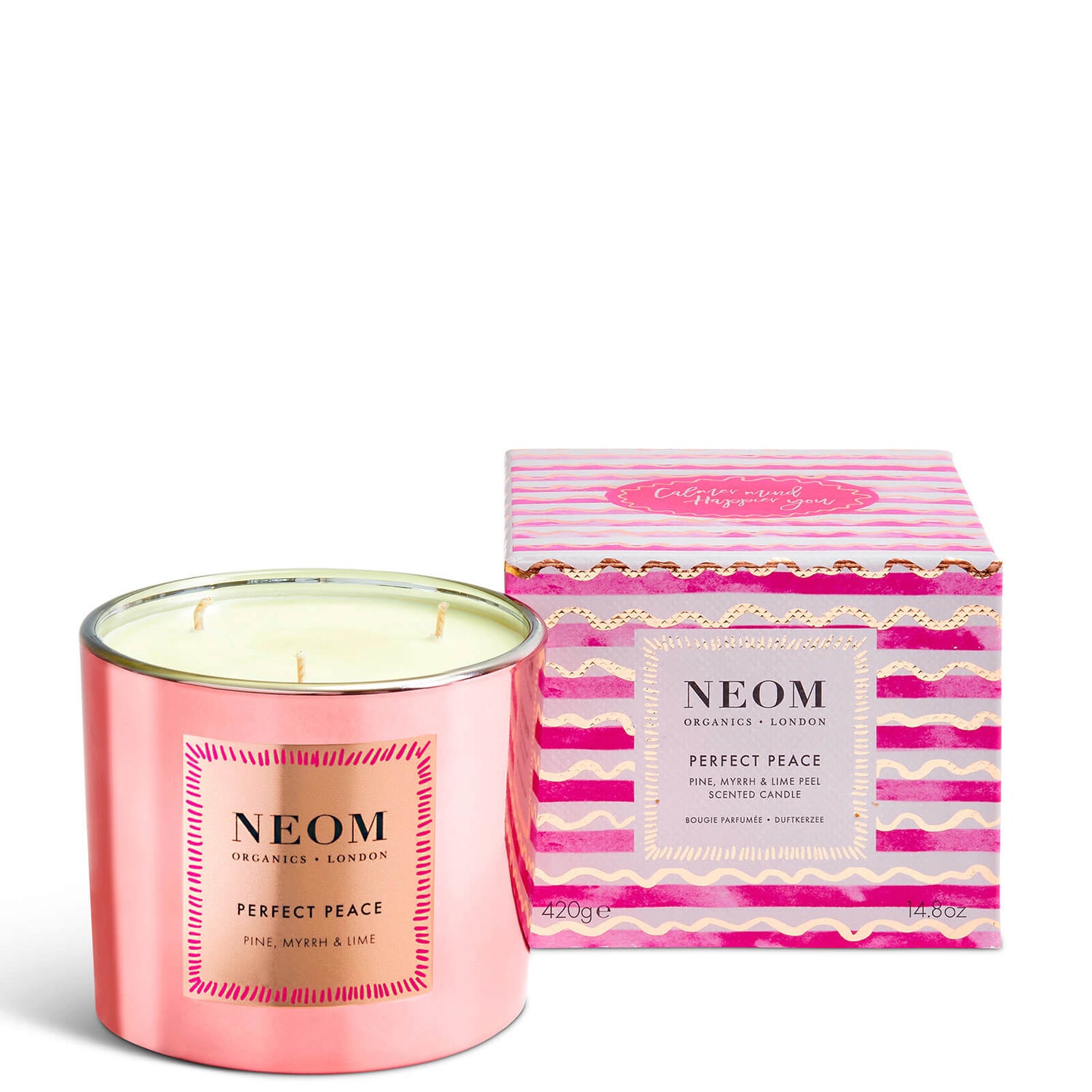 NEOM Perfect Peace 3 Wick Candle LOOKFANTASTIC