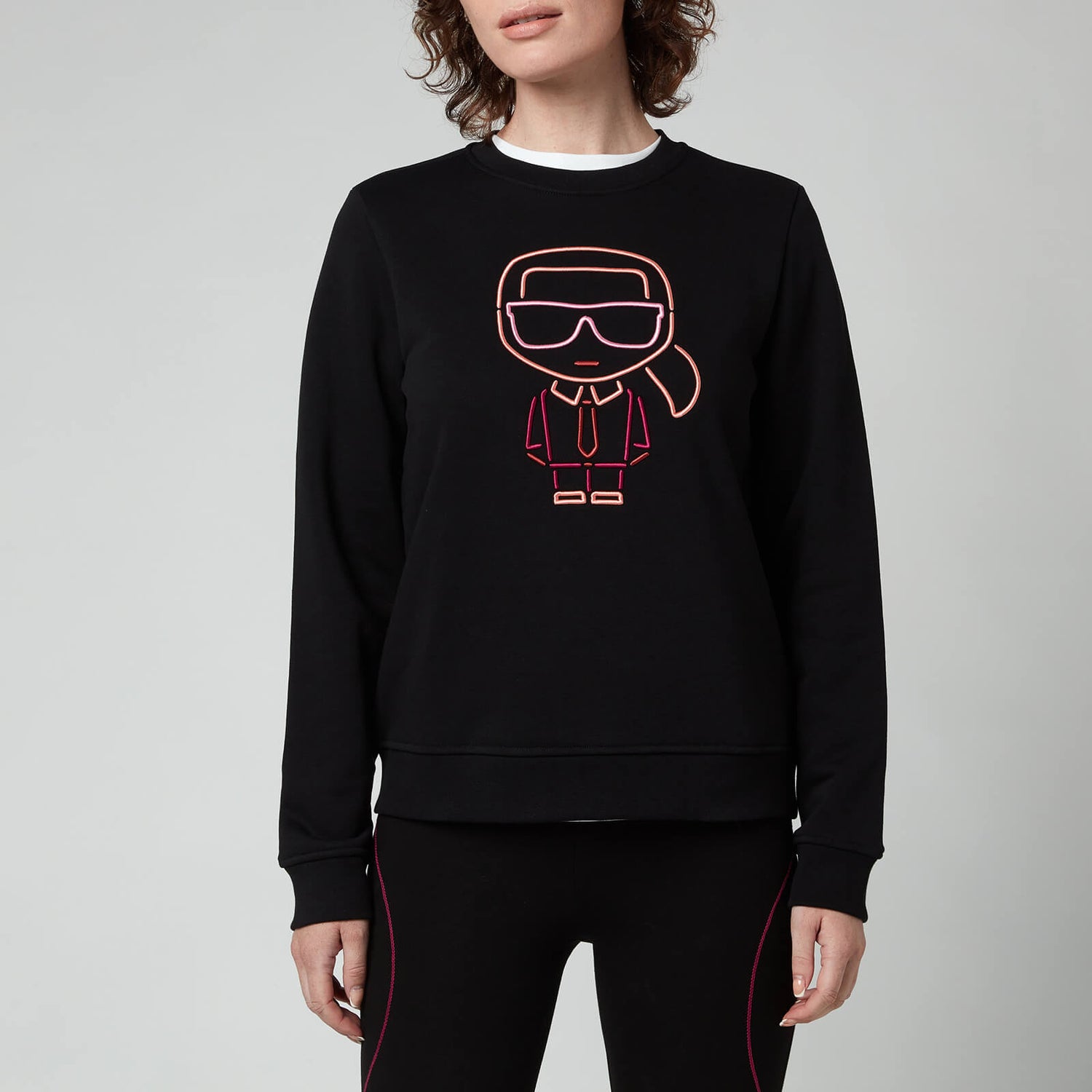 KARL LAGERFELD Women's Karl Ikonik Outline Sweatshirt - Black | TheHut.com