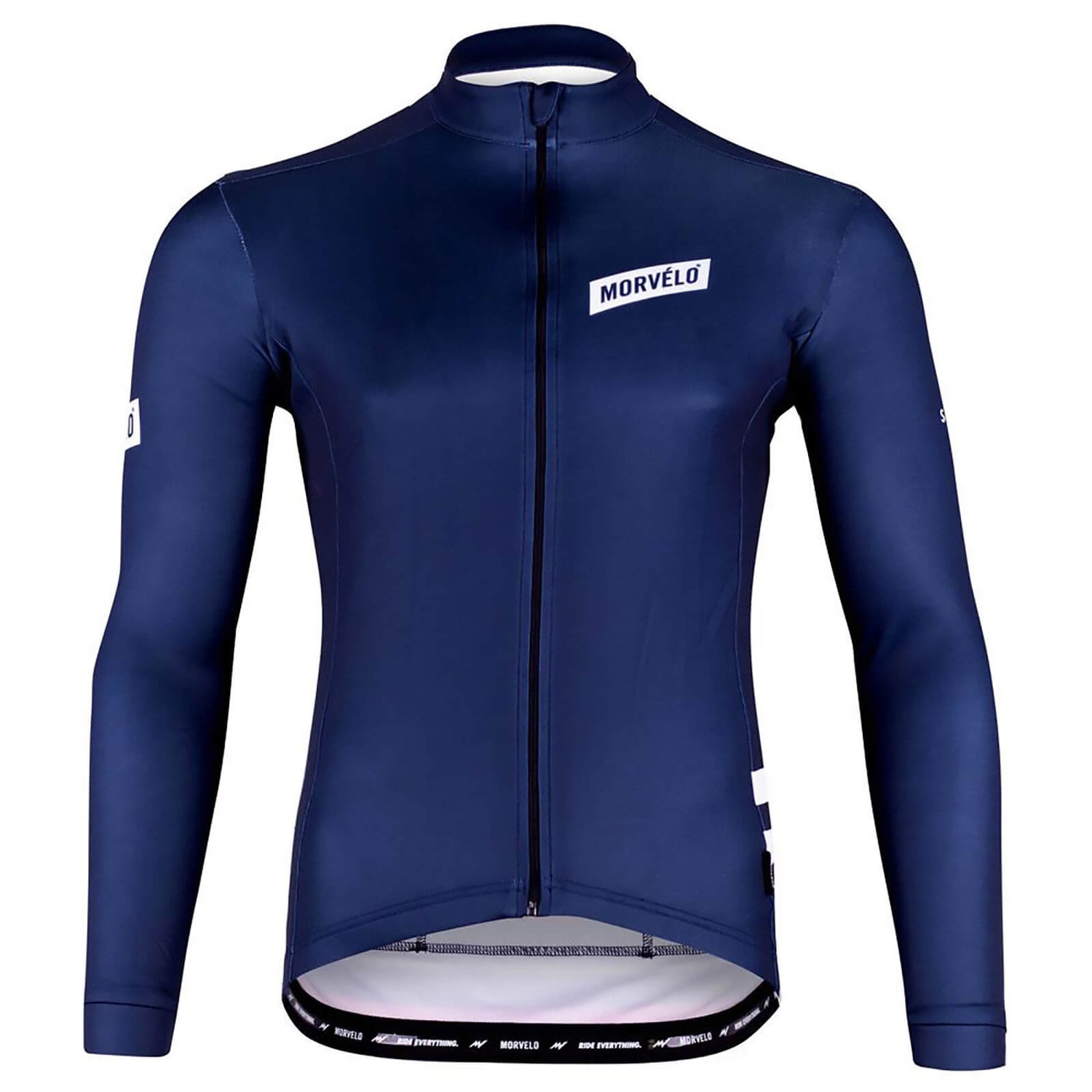 Navy Stealth ThermoActive Long Sleeve Jersey - Morvélo® Cycling Clothing