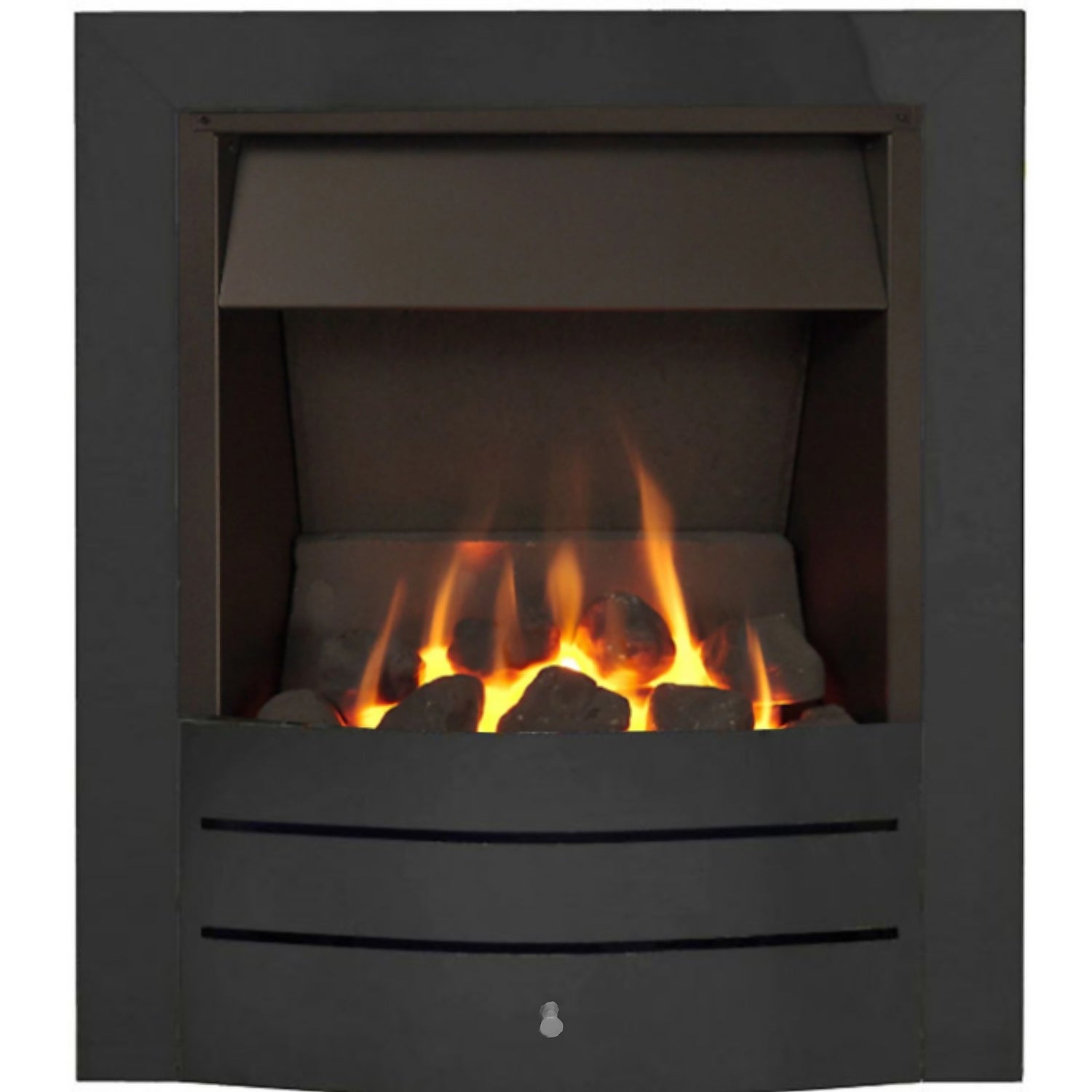 The Melbourne Black Slimline Gas Fire Homebase
