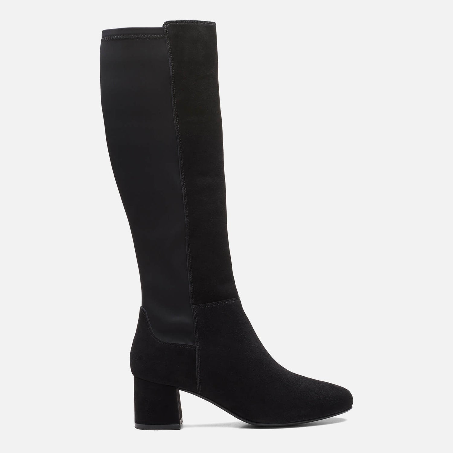 Clarks Women's Sheer 55 Hi Suede Heeled Knee High Boots - Black ...