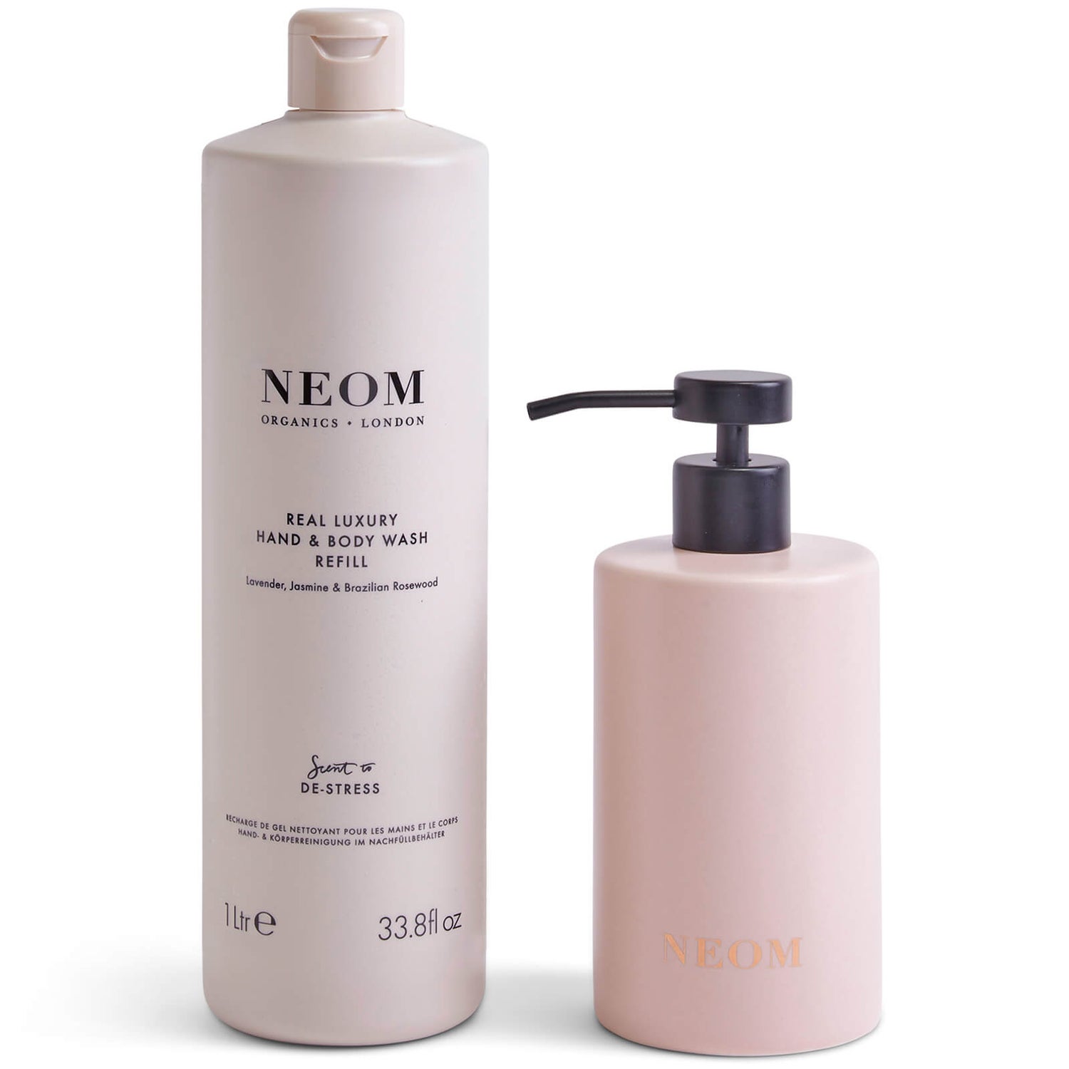 NEOM Real Luxury Hand Wash Refill and Ceramic Dispenser 1L LOOKFANTASTIC