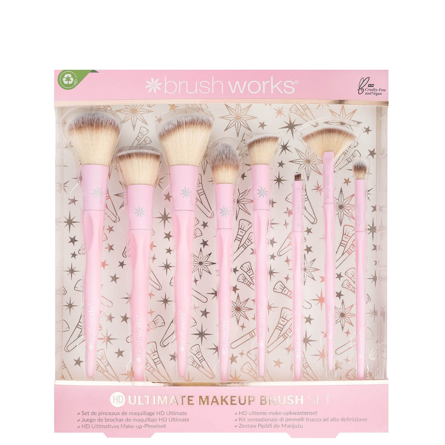 Set De 2 Pinceaux Brushworks Biseauté HD + Poudre HD - Neuf Sans Emballage