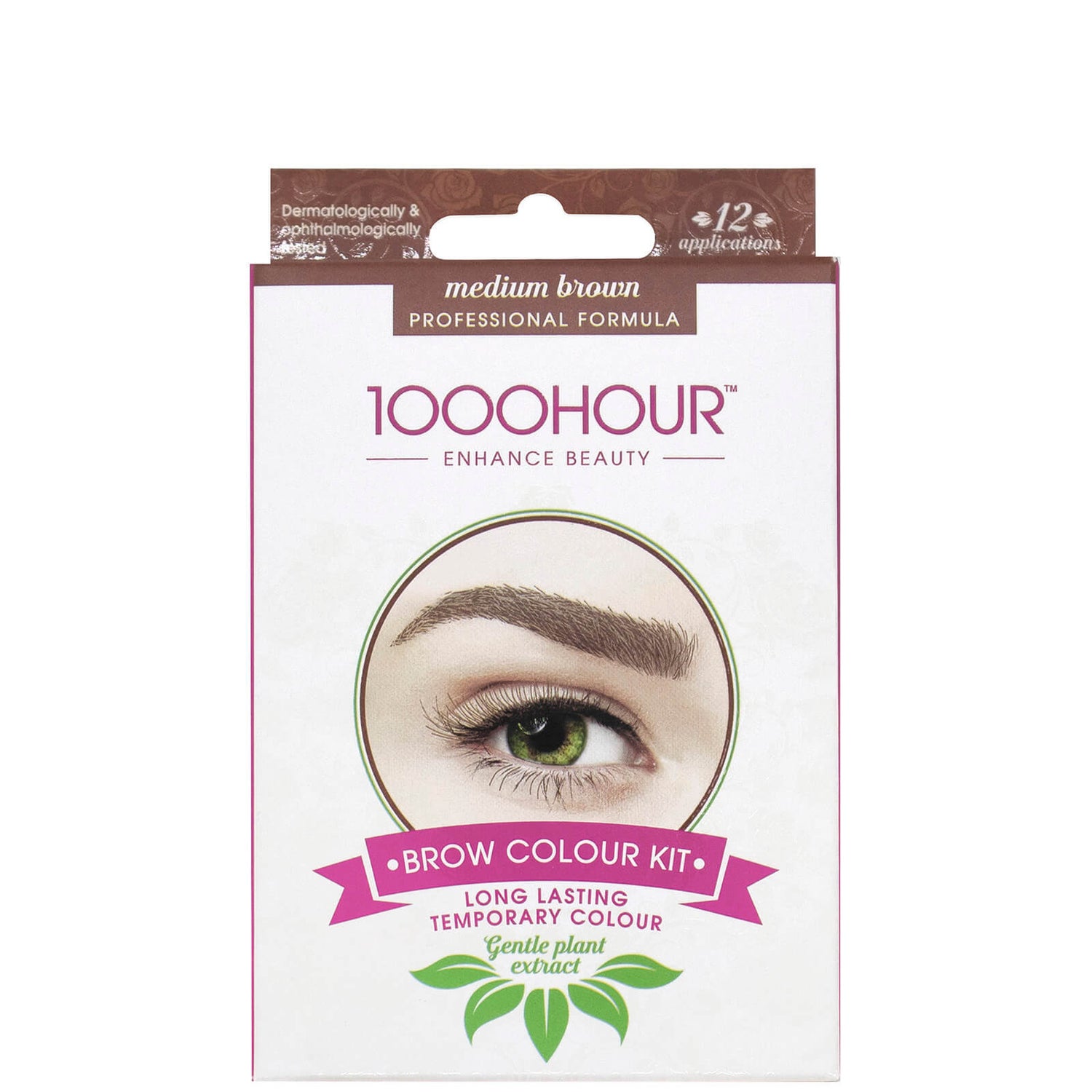 1000 Hour Eyelash & Brow Plant Extract Dye Kit Medium Brown Free Shipping Lookfantastic