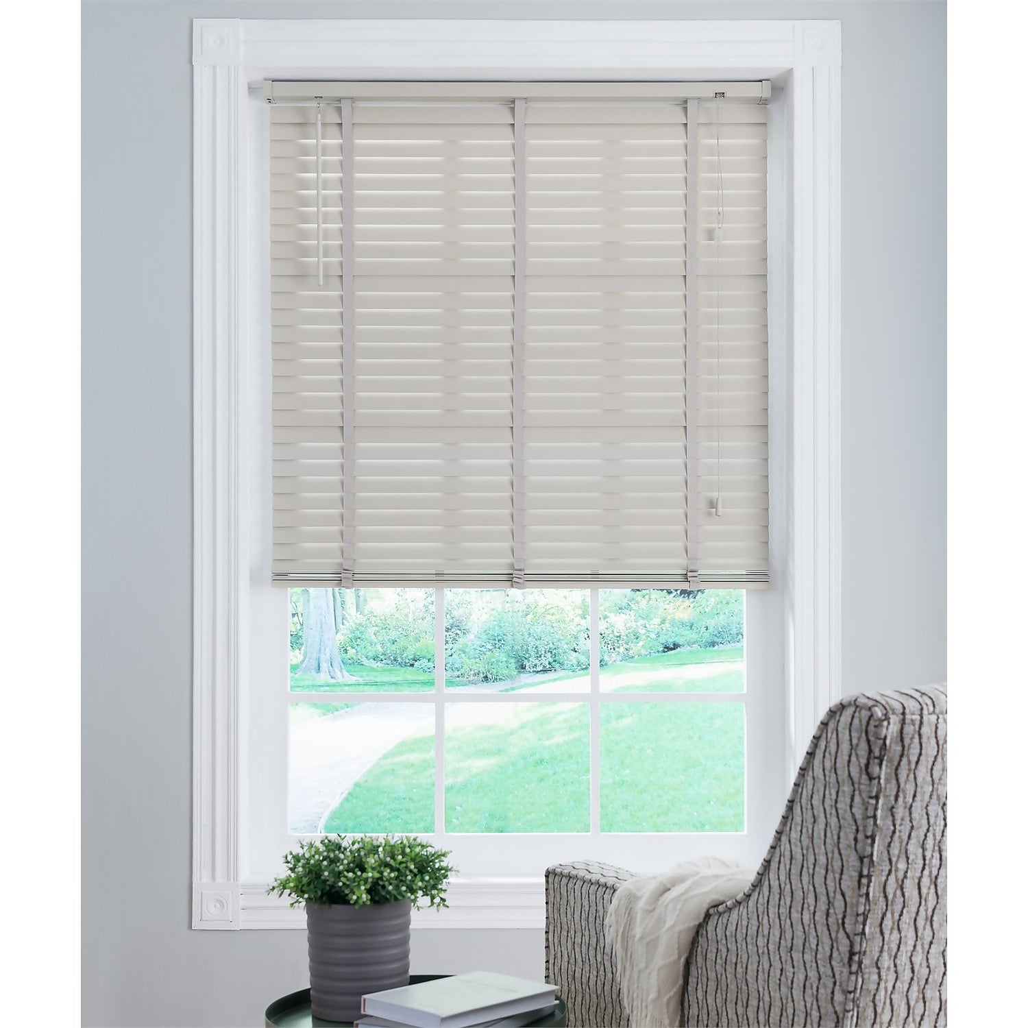 50mm Wood Blind Grey 110x160cm Homebase