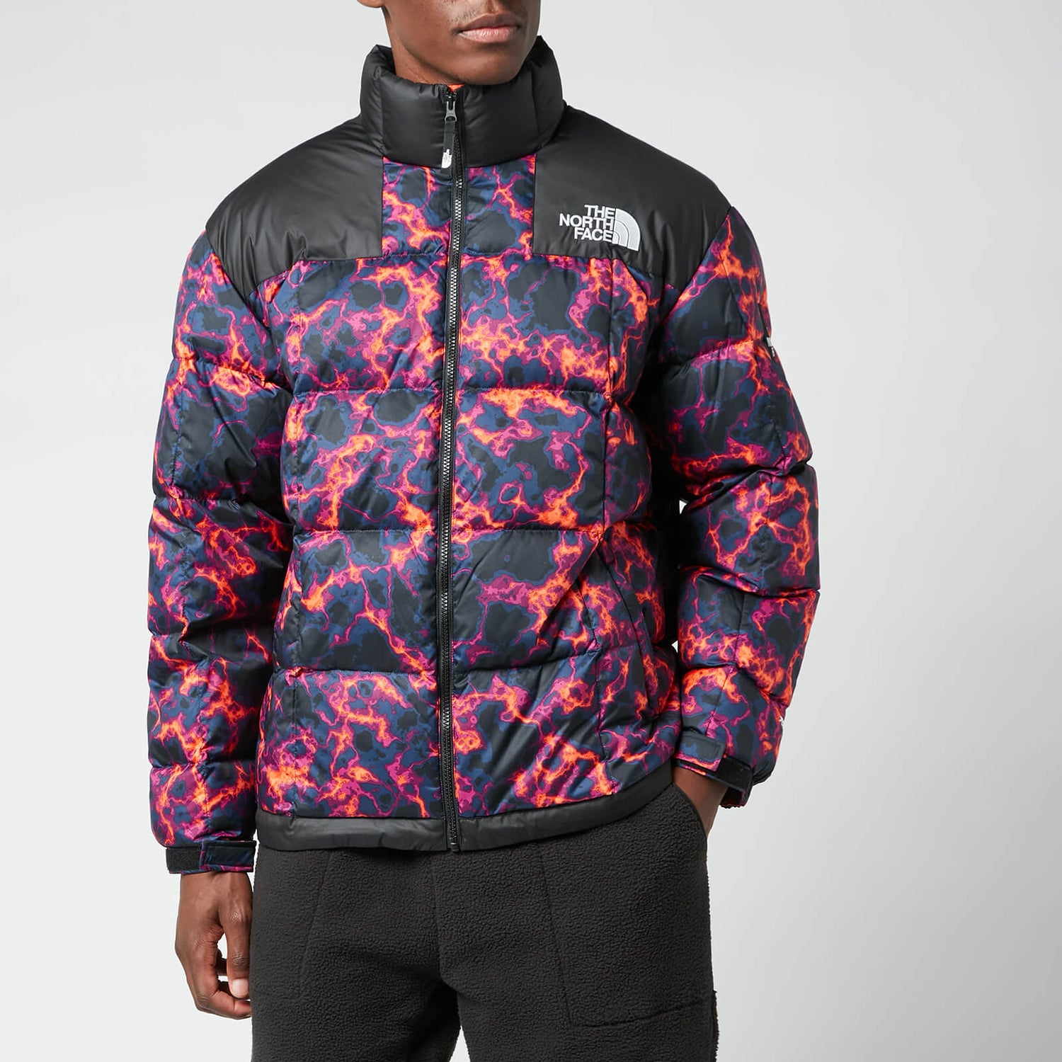 The North Face Men's Lhotse Jacket - TNF Marble Black/Flame Print ...