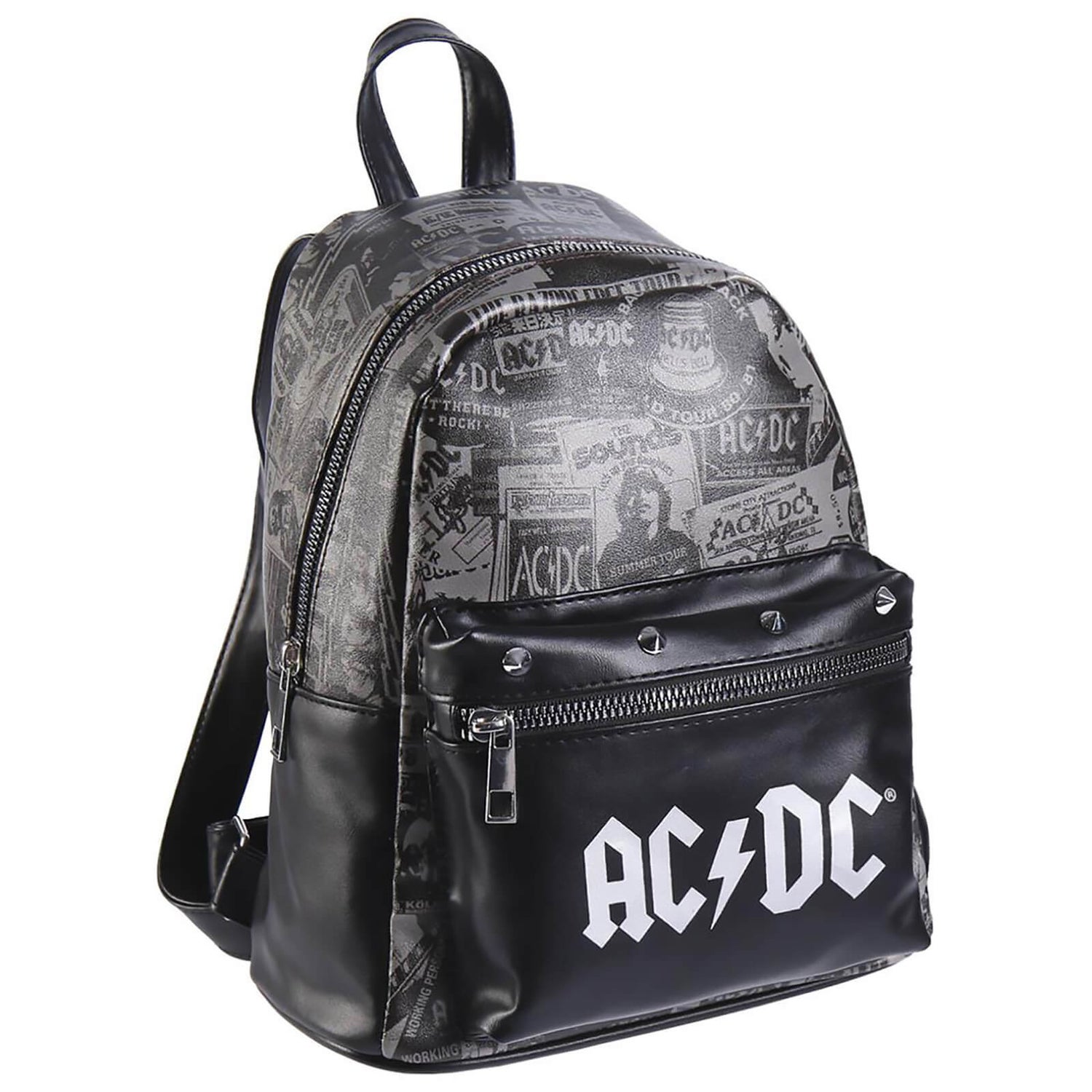 AC/DC Collage Faux-Leather Backpack Merchandise - Zavvi UK