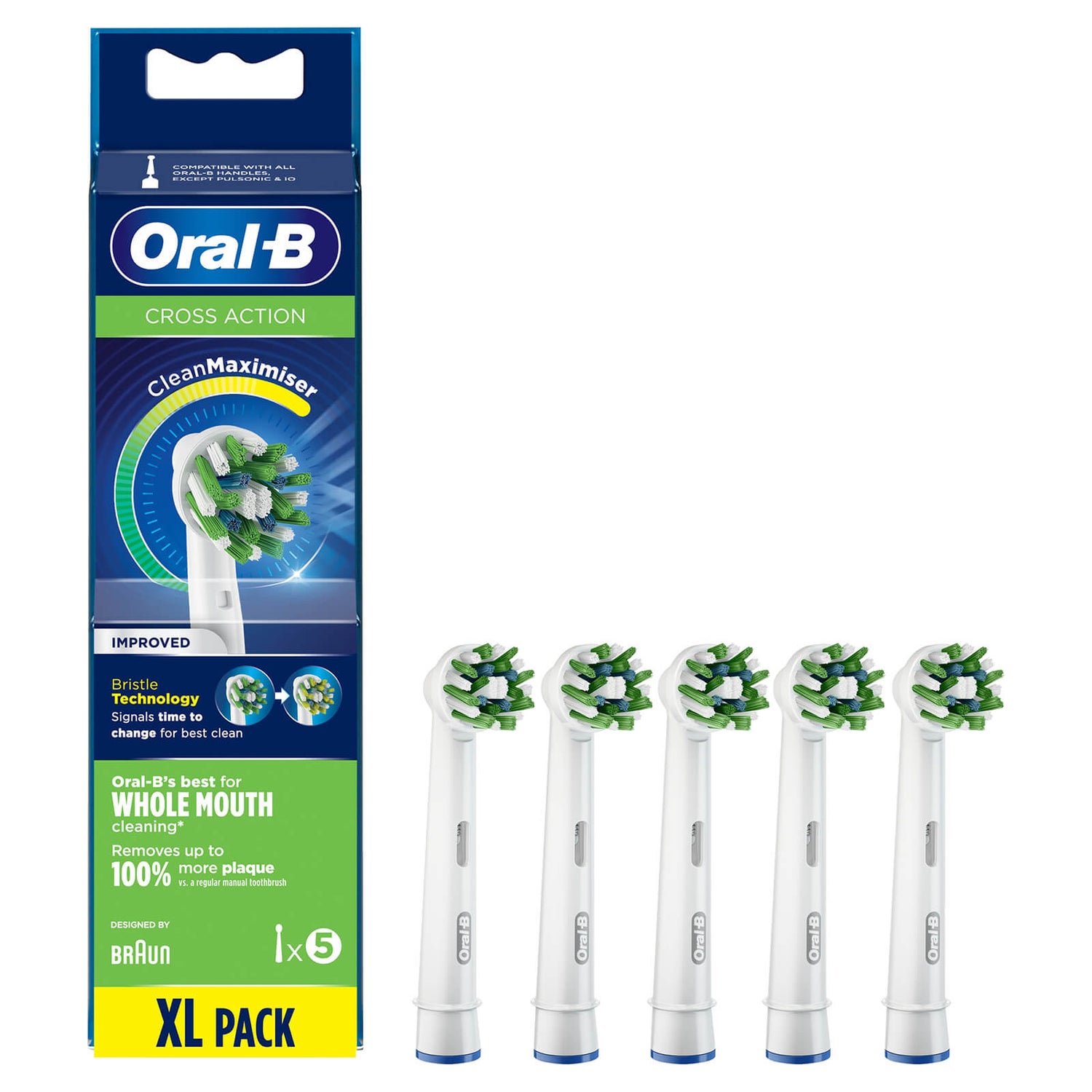Oral B Cross Action Brush Head with Clean Maximiser 5 Counts