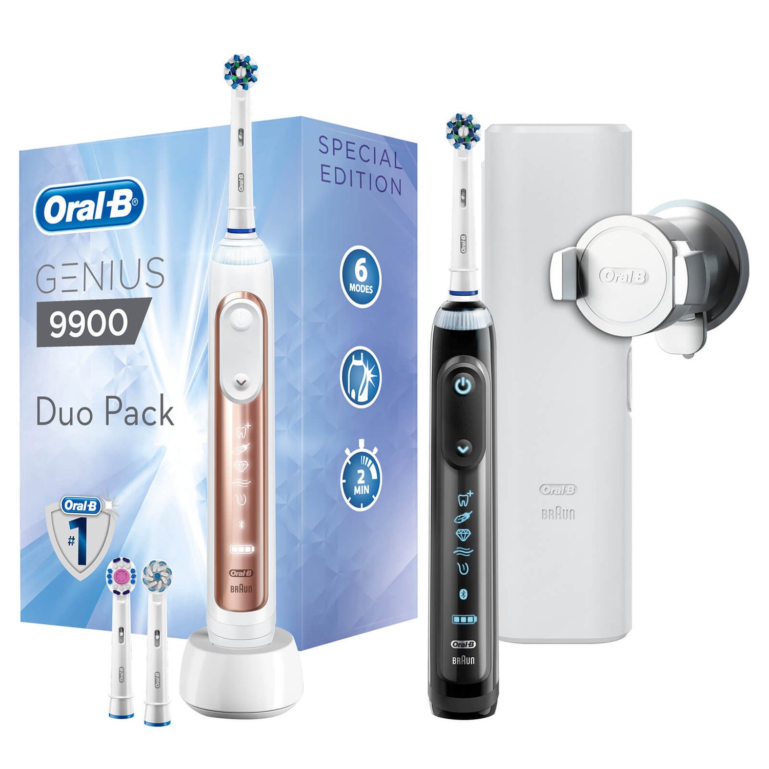 Oral B Genius 9900 Electric Toothbrush (2 Pack) LOOKFANTASTIC