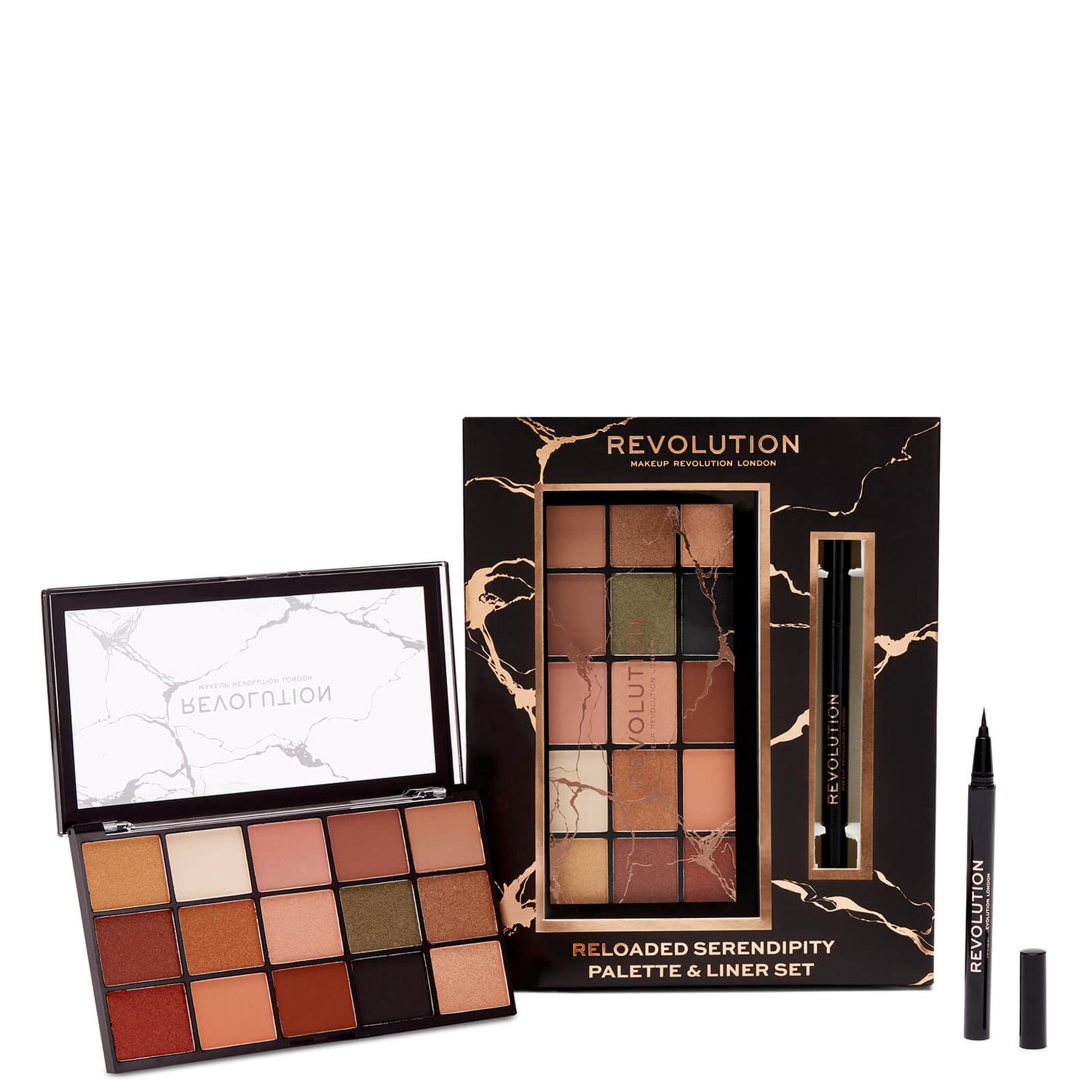 Makeup Revolution Reloaded Serendipity Palette and Liner Set Revolution Beauty