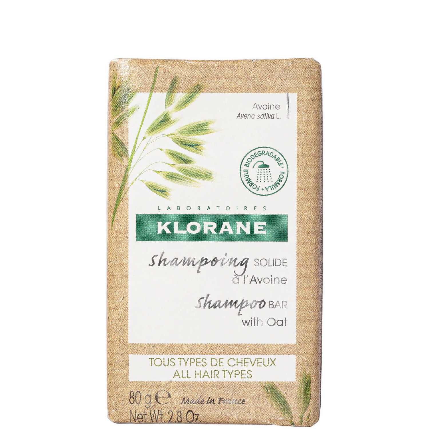 Klorane Softening Soild Shampoo Bar with Oat Milk 80g LOOKFANTASTIC