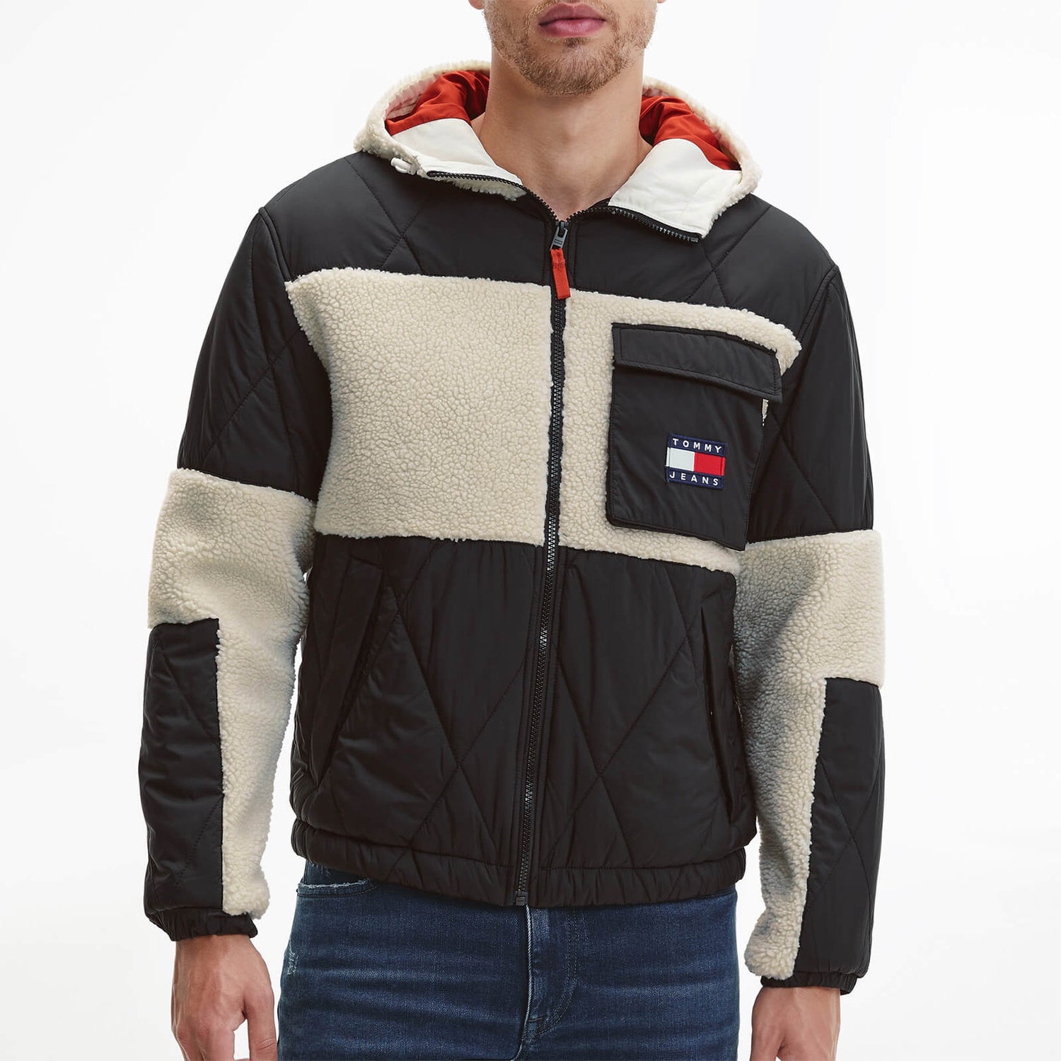 Tommy Jeans Men's Sherpa Quilt Mix Jacket Black