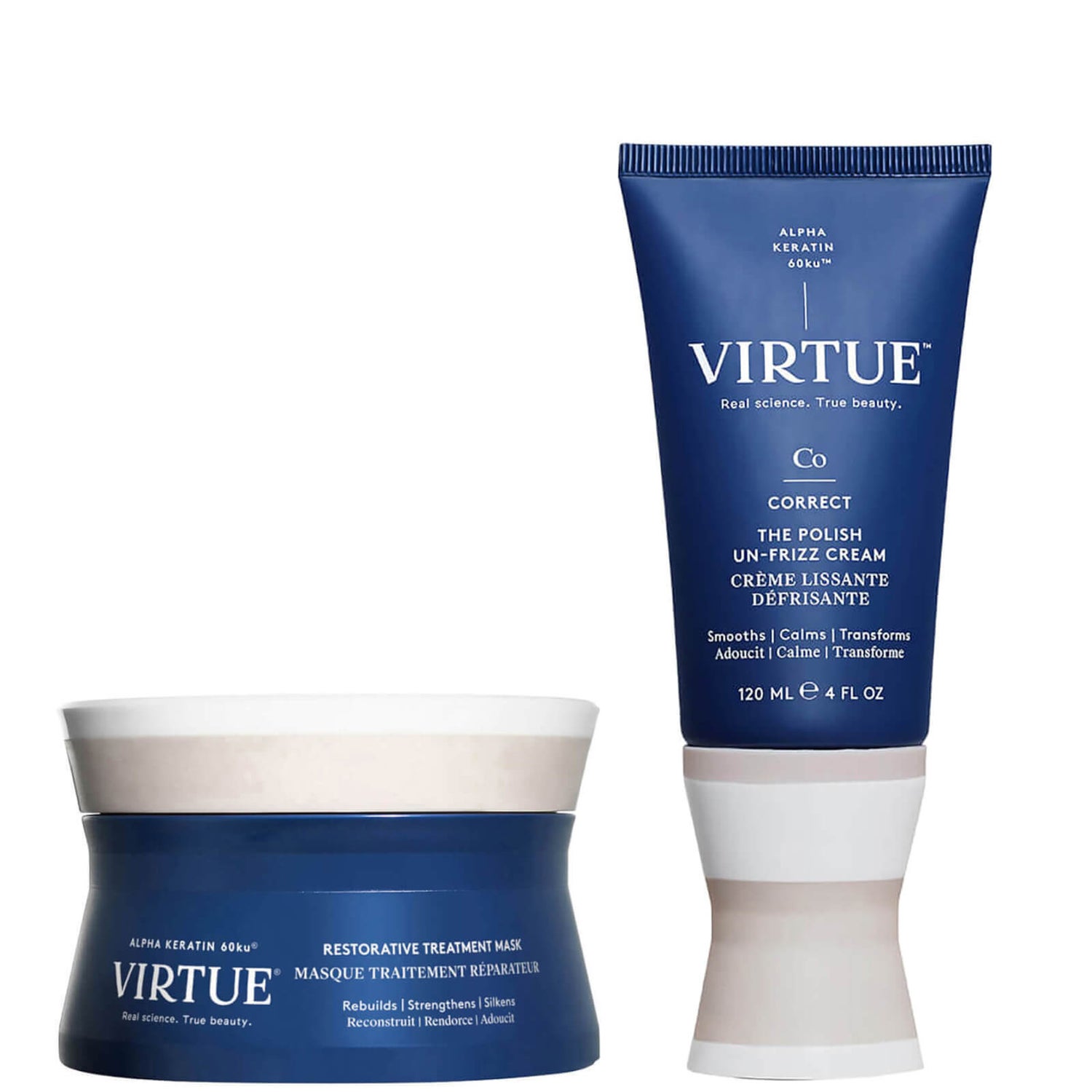 VIRTUE Keratin Healing Mask and UnFrizz Cream Bundle LOOKFANTASTIC