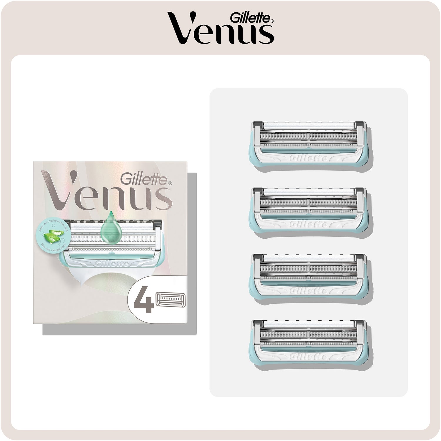Venus Satin Care Razor Blades for Pubic Hair and Skin Gillette