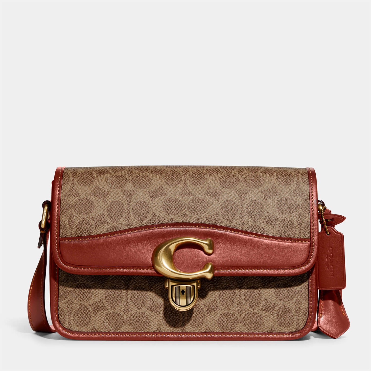 Coach Women's Coated Canvas Signature Studio Shoulder Bag Tan Rust