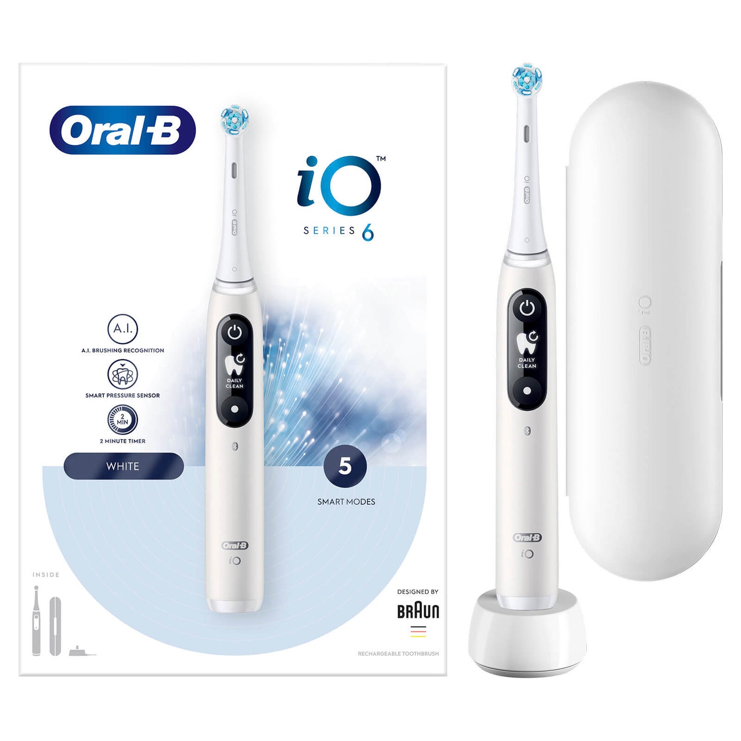 Oral B iO6 White Alabaster Ultimate Clean Electric Toothbrush OralB UK