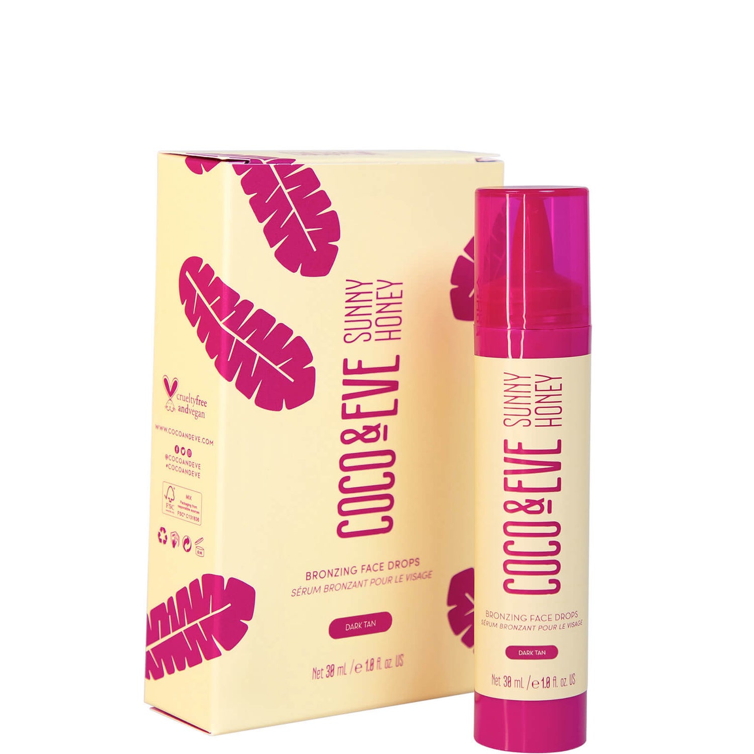 Coco & Eve Sunny Honey Bronzing Face Drops 30ml (Various Shades) Cult