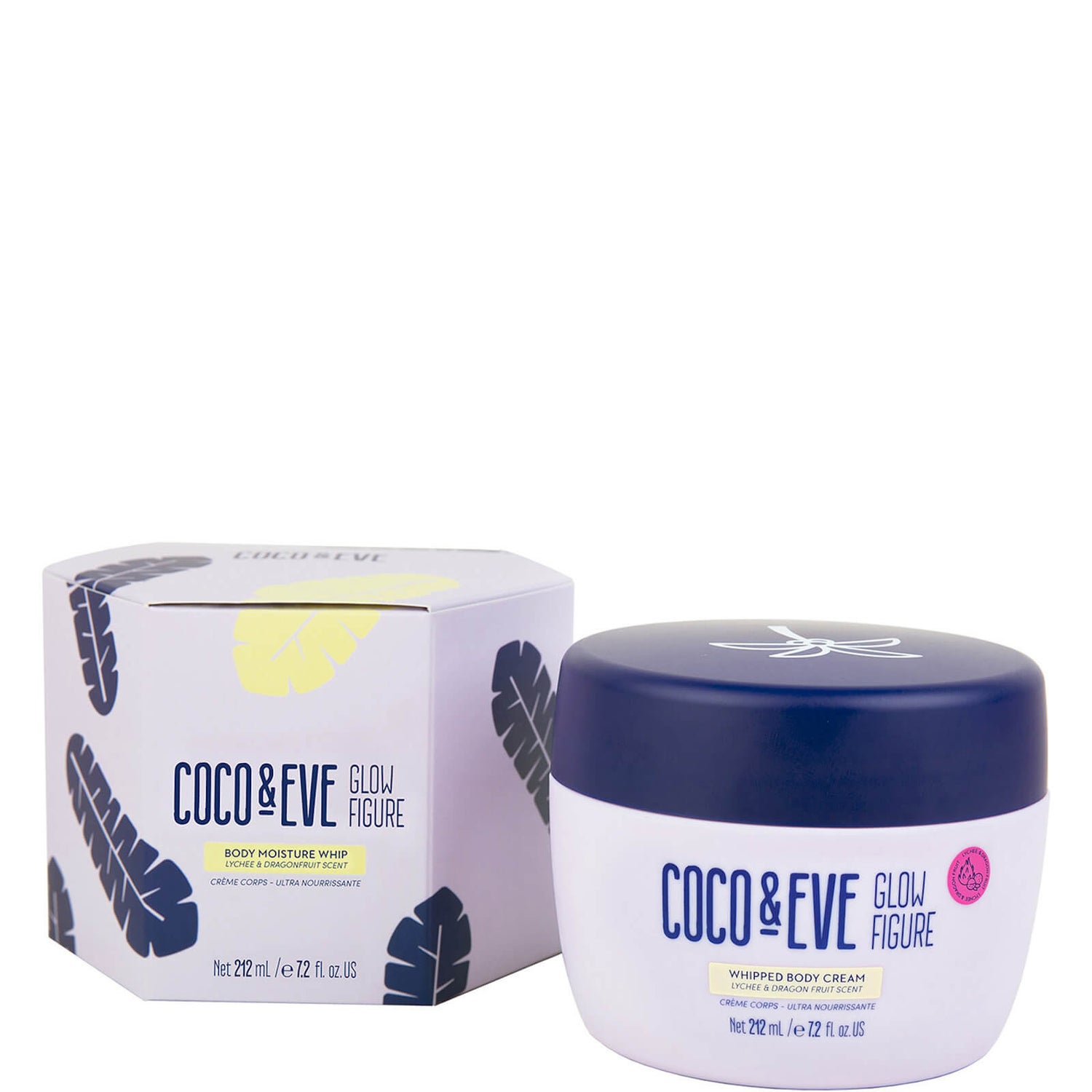 Coco & Eve Glow Figure Whipped Body Cream Lychee and Dragon Fruit Scent (Various Sizes