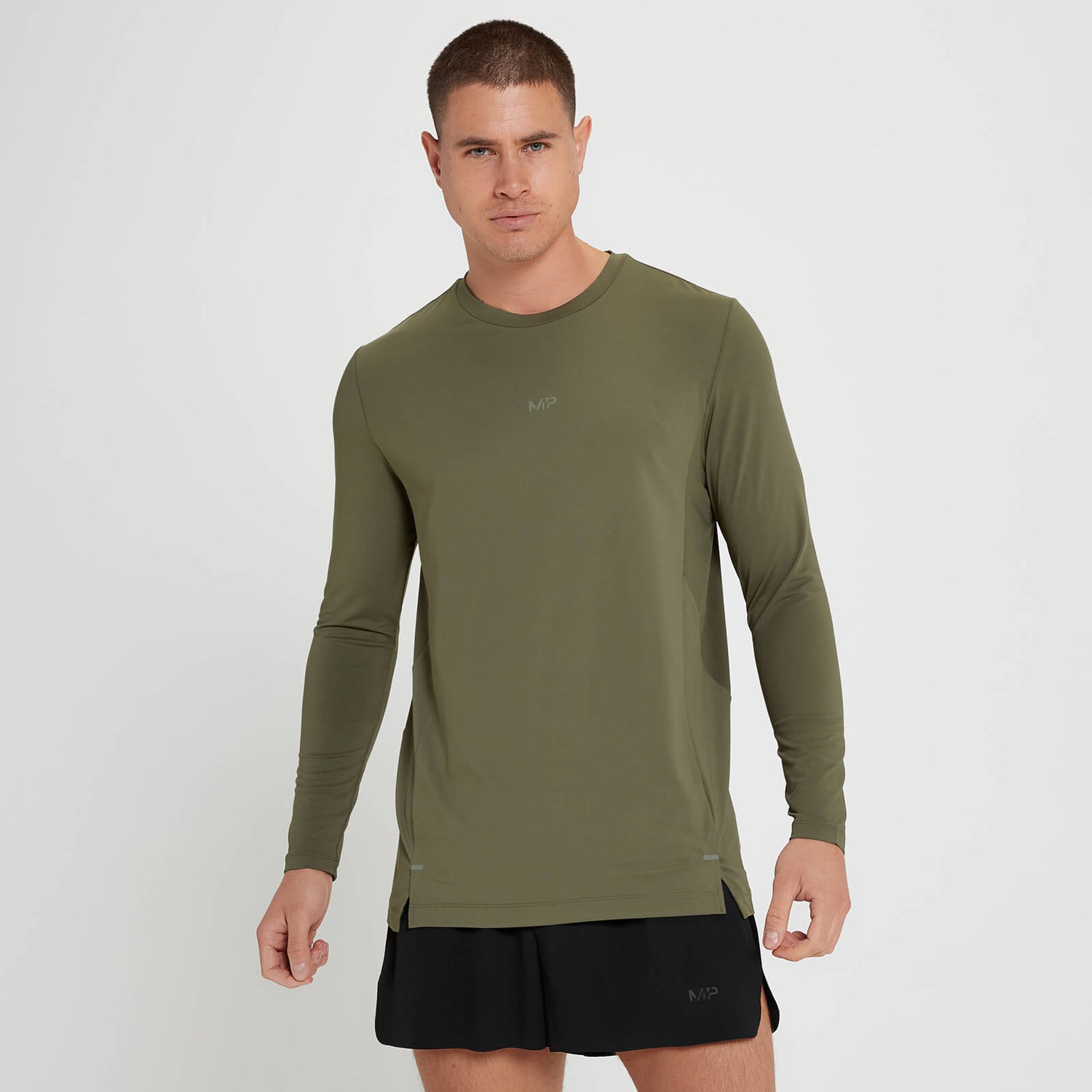 MP Men's Velocity Ultra Long Sleeve Top - Army Green | MYPROTEIN™
