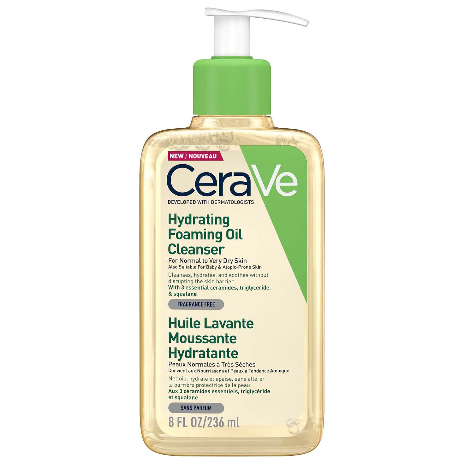 CeraVe Hydrating Foaming Oil Cleanser 236ml LOOKFANTASTIC