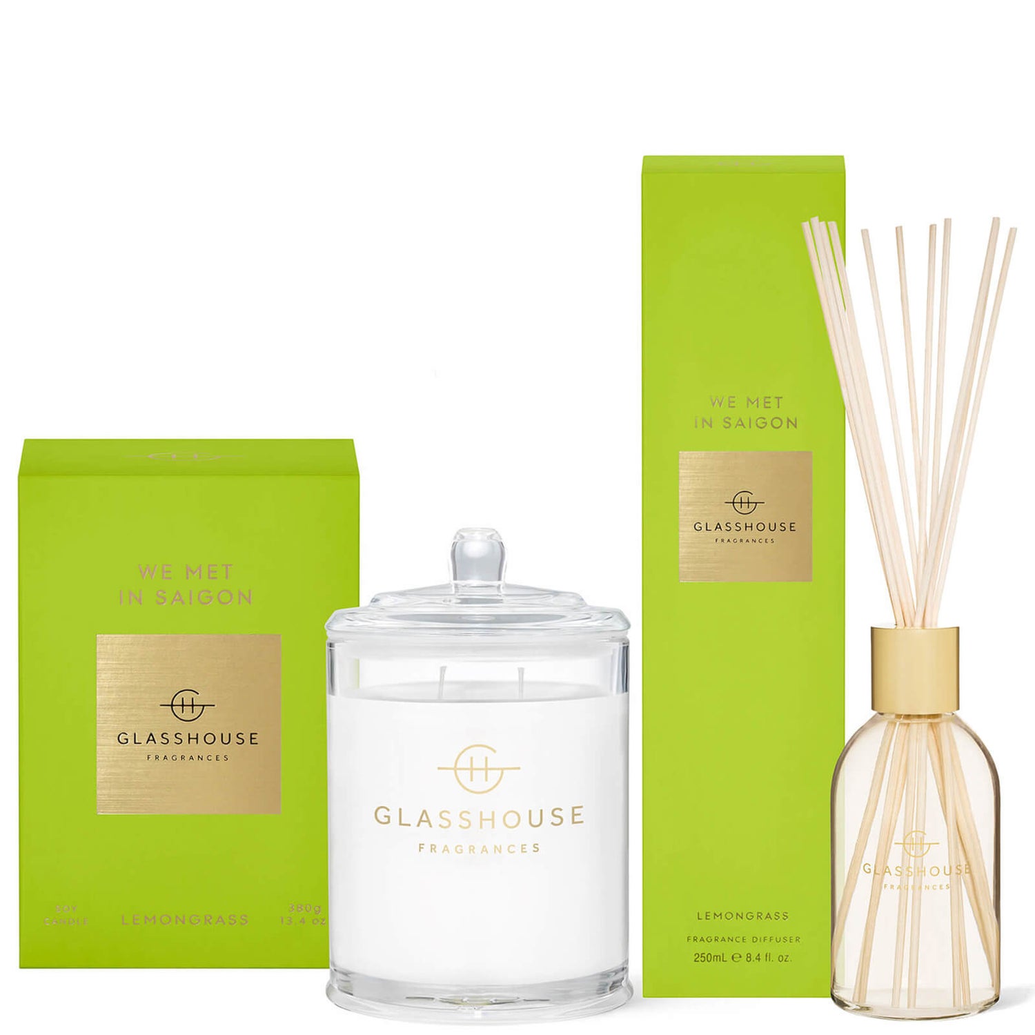 Glasshouse Fragrances We Met in Saigon Candle and Liquid Diffuser Buy Online At RY