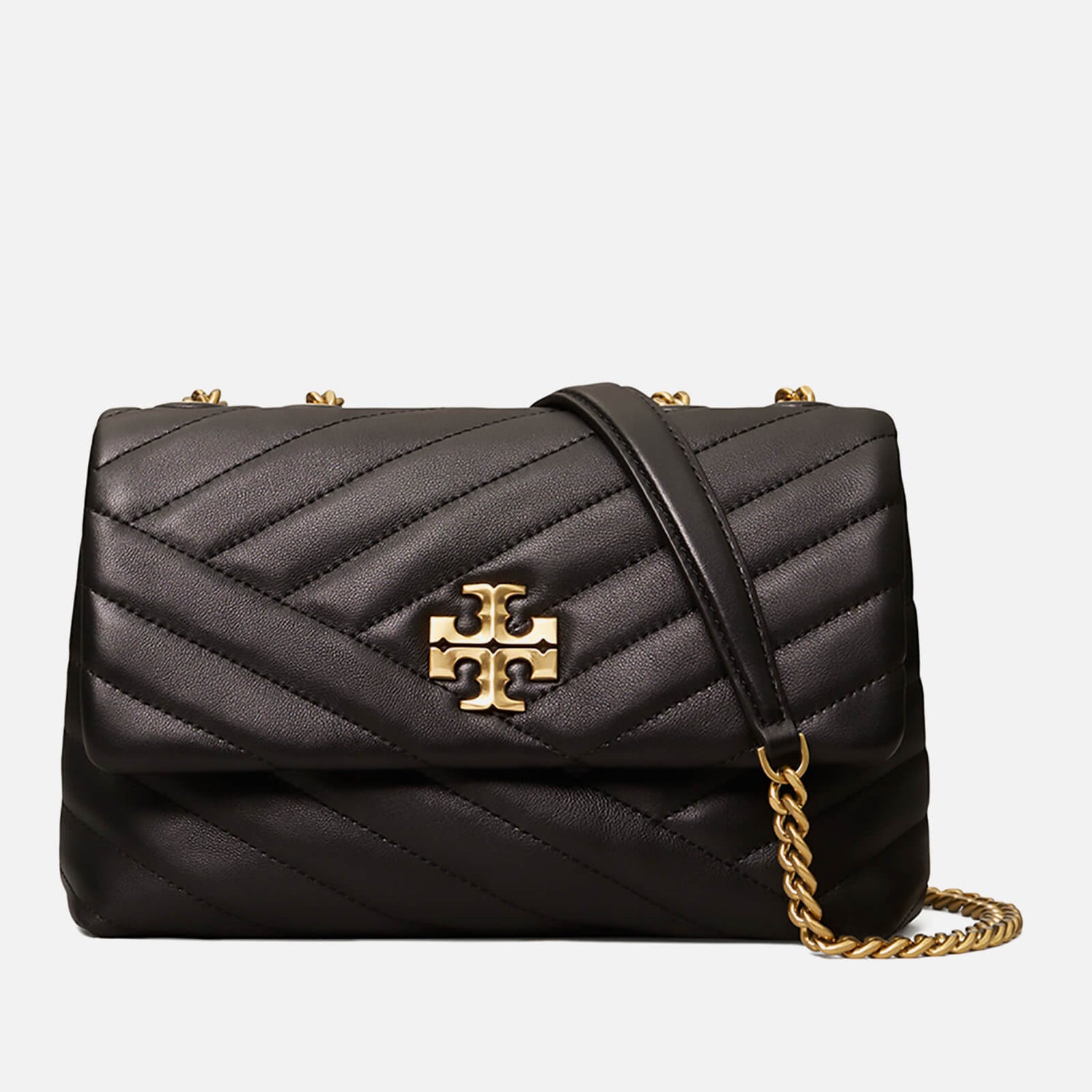 Tory Burch Women's Kira Chevron Small Convertible Shoulder Bag Black