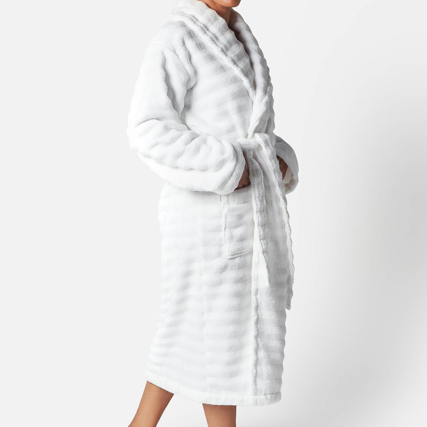 ESPA Ribbed Wave Bath Robe White White