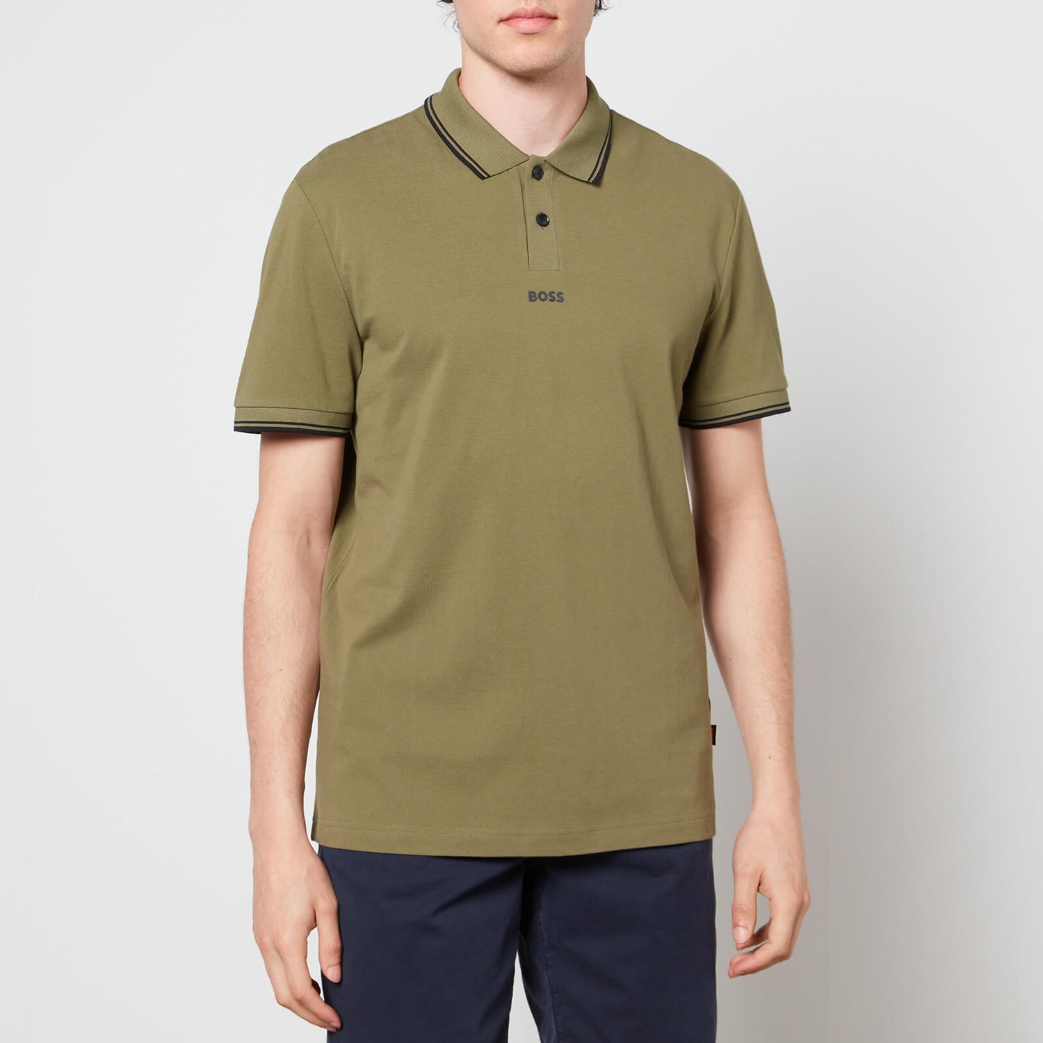BOSS Orange Men's Pchup Polo Shirt Open Green