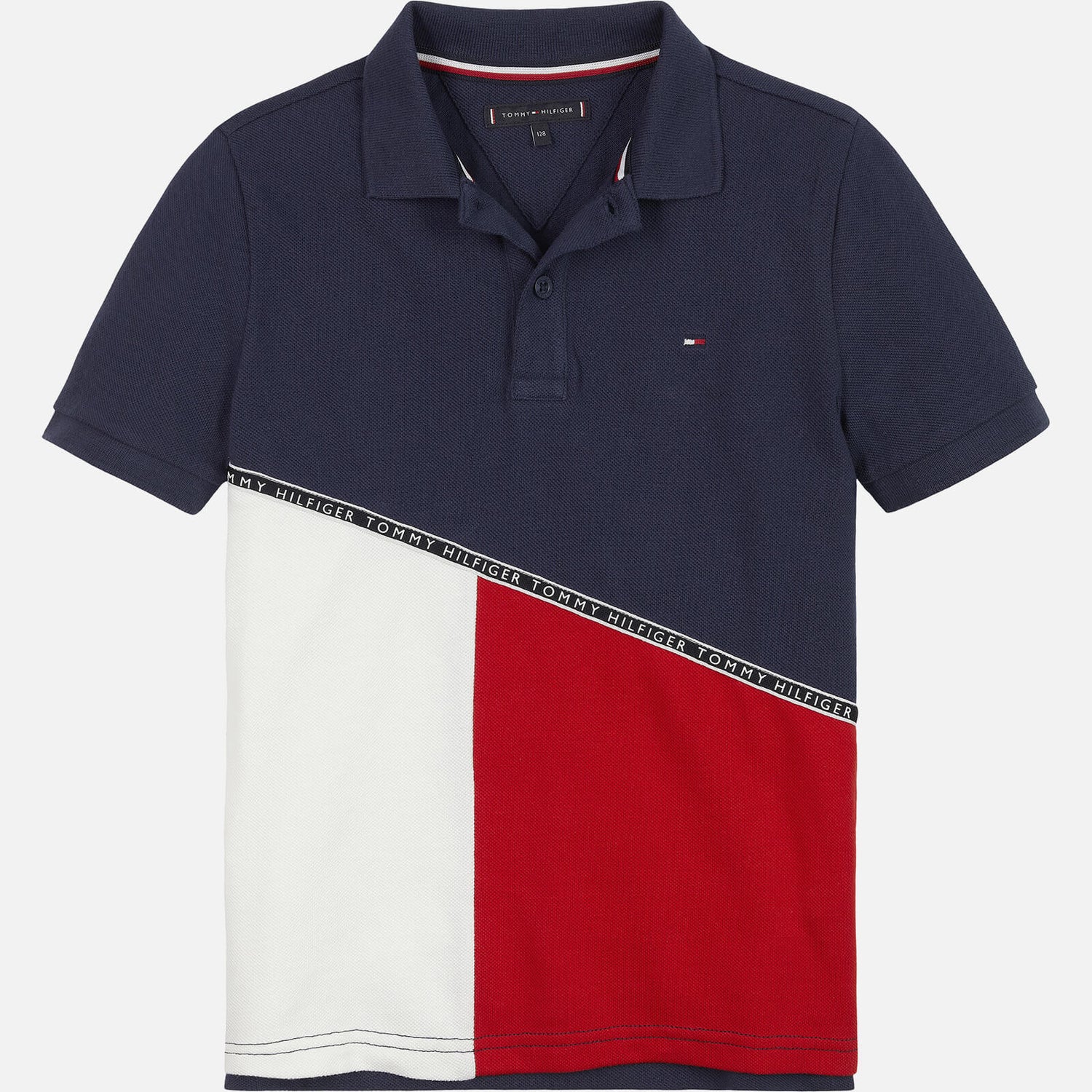 Tommy Hilfiger Boys' Diagonal Colorblock Polo Shirt - Twilight Navy ...