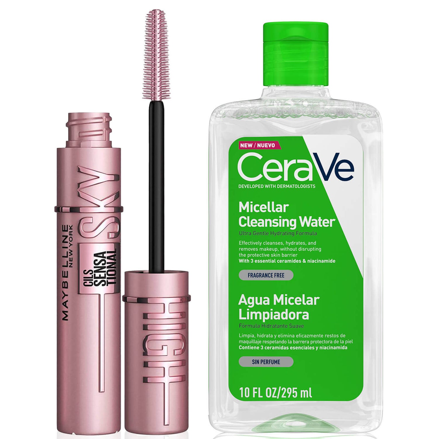 CeraVe Micellar Cleanser and Maybelline Sky High Mascara Duo for Normal