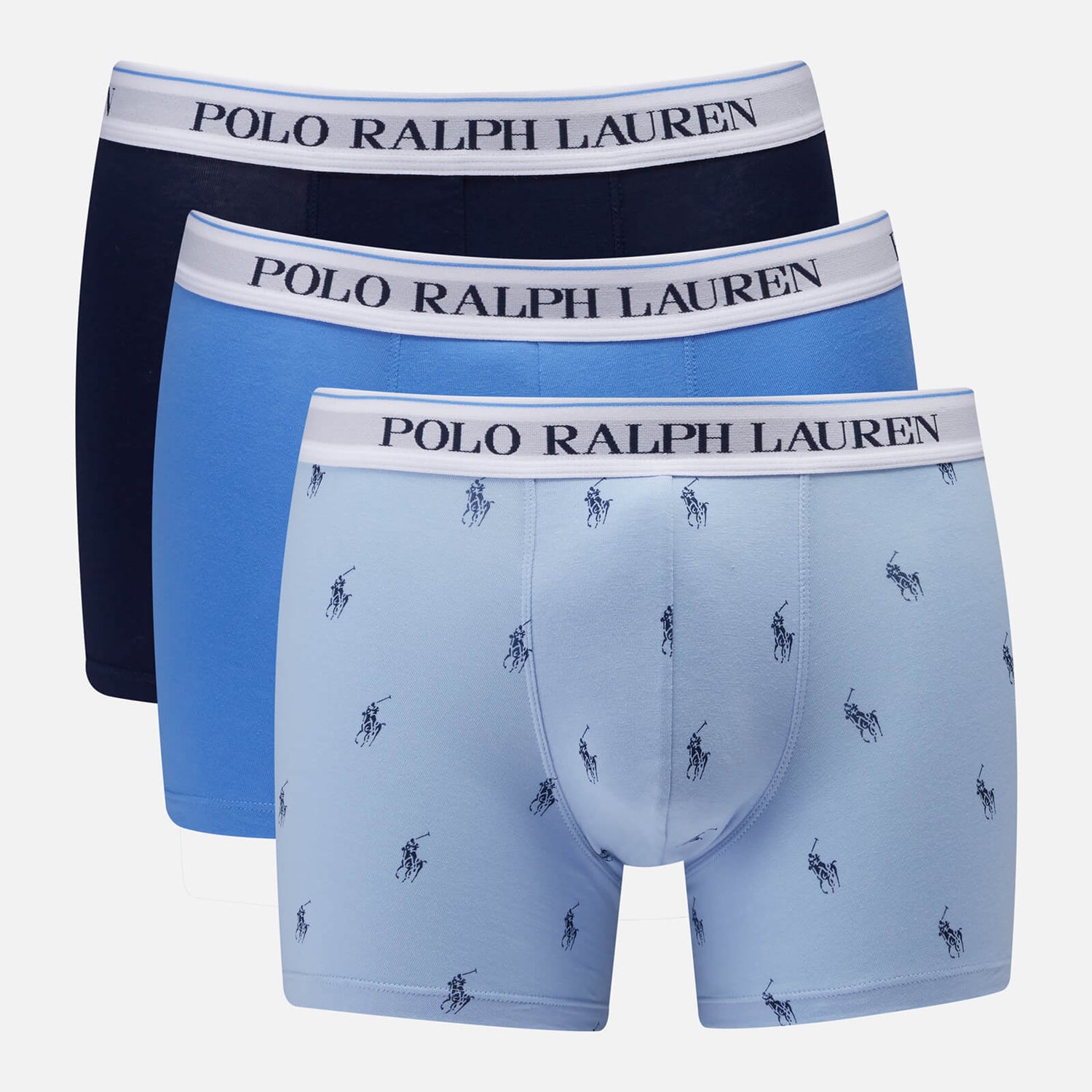 Polo Ralph Lauren Men's 3-Pack Boxer Briefs - Blue AOPP/HB Blue/Newport ...