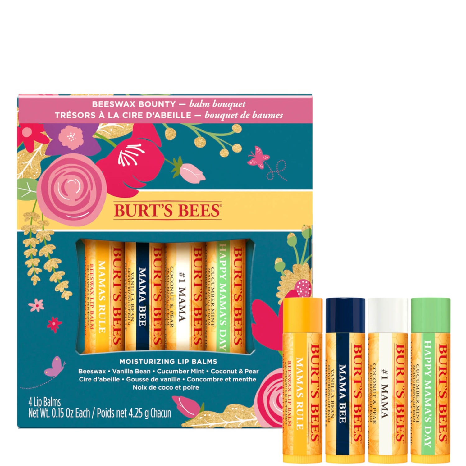 Burt's Bees Balm Bouquet Lip Balm Gift Set LOOKFANTASTIC