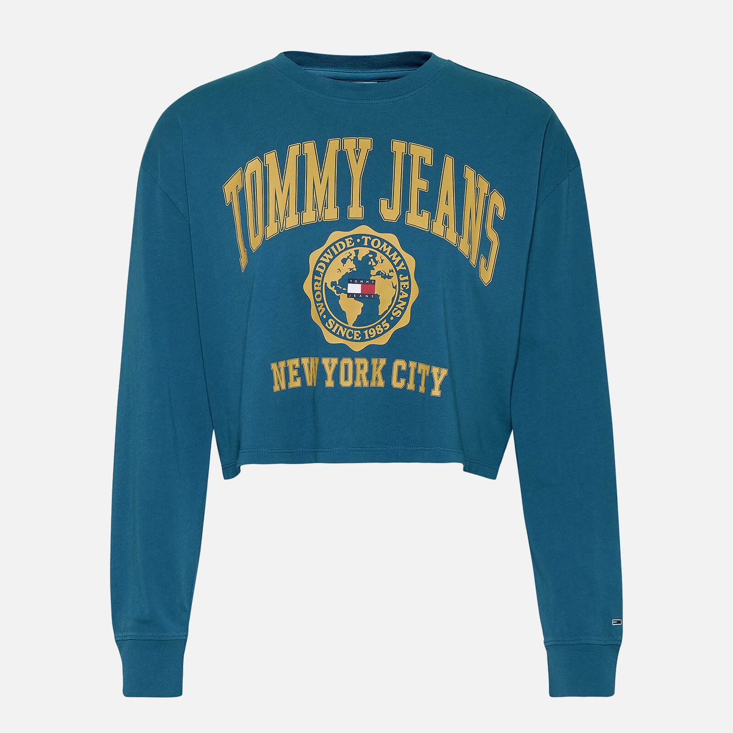 Tommy Jeans College Organic Cotton-Jersey Cropped Sweatshirt | TheHut.com