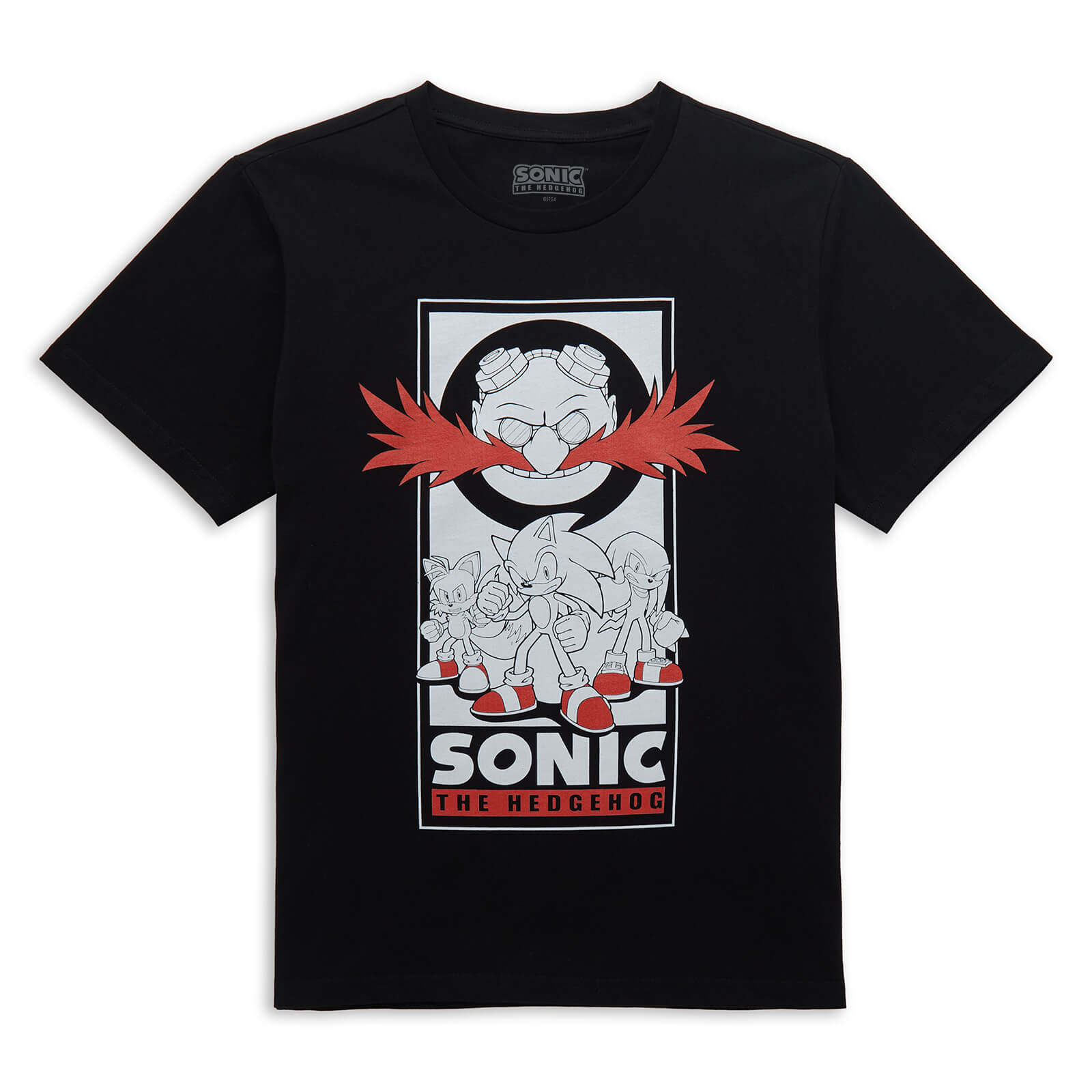 Sonic The Hedgehog T-Shirt Noir à Manches Courtes pour Hommes | Bande