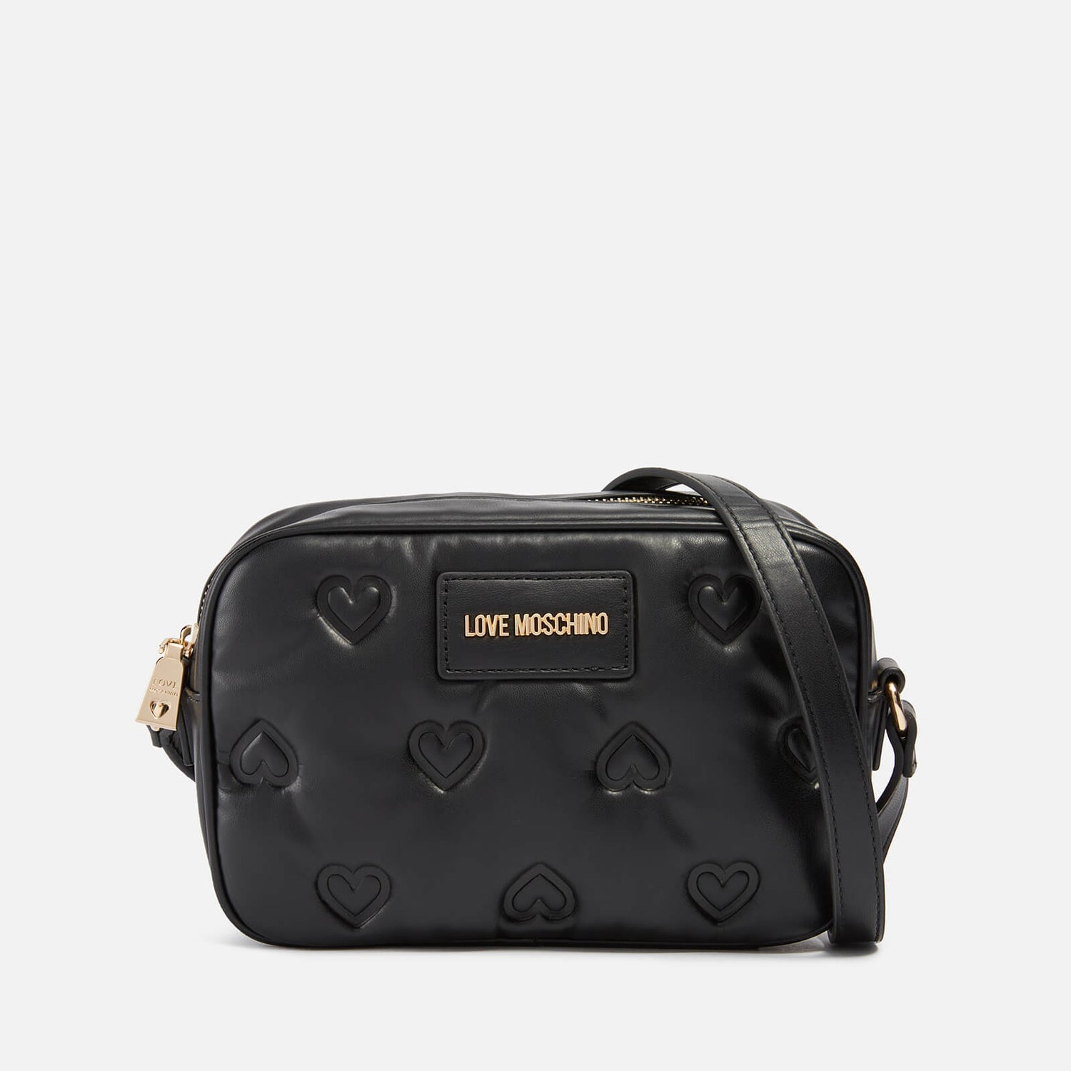 Love Moschino Heart Quilted Faux Leather Camera Bag