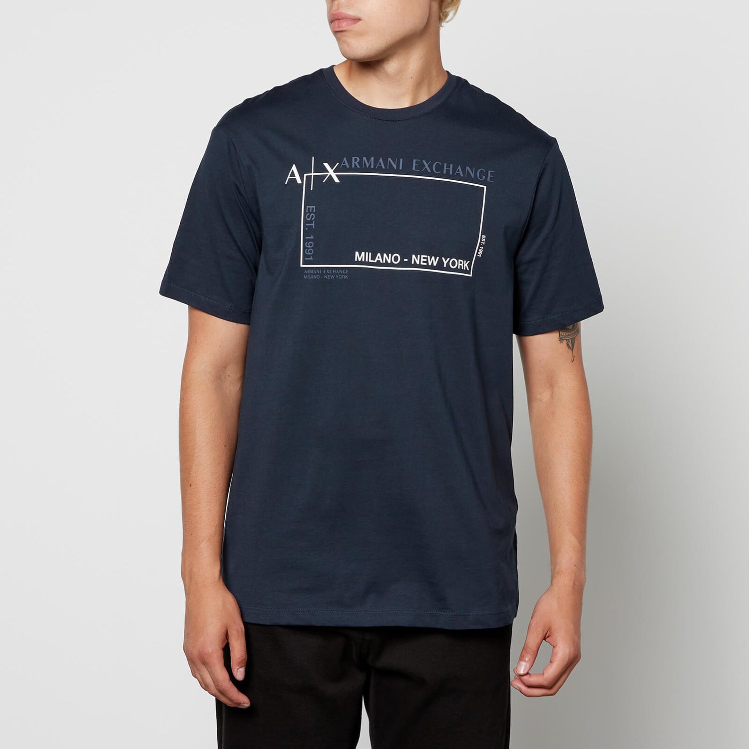 Armani Exchange Centre Script Cotton-Jersey T-Shirt | TheHut.com