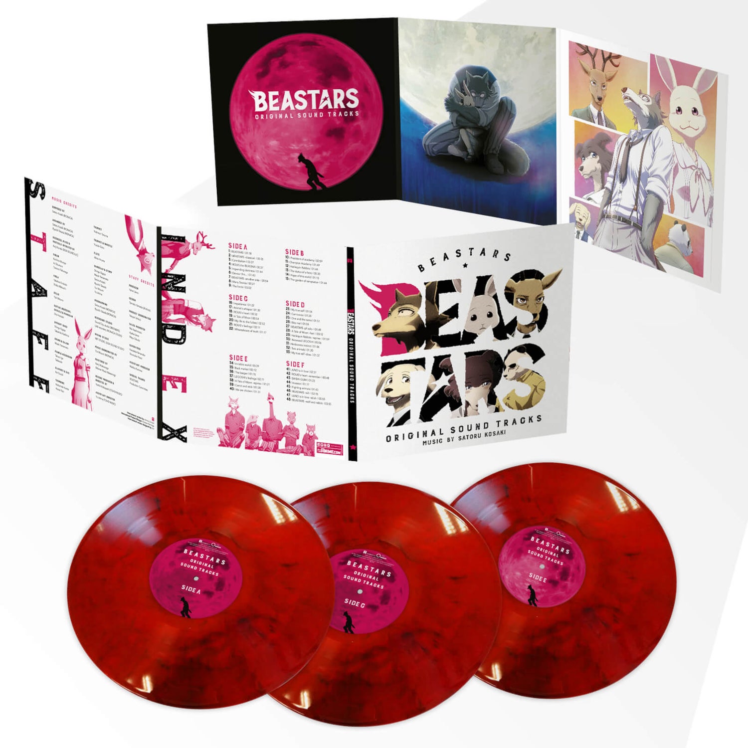Beastars Original Soundtrack Blood Moon Coloured Vinyl 3LP Merchandise ...