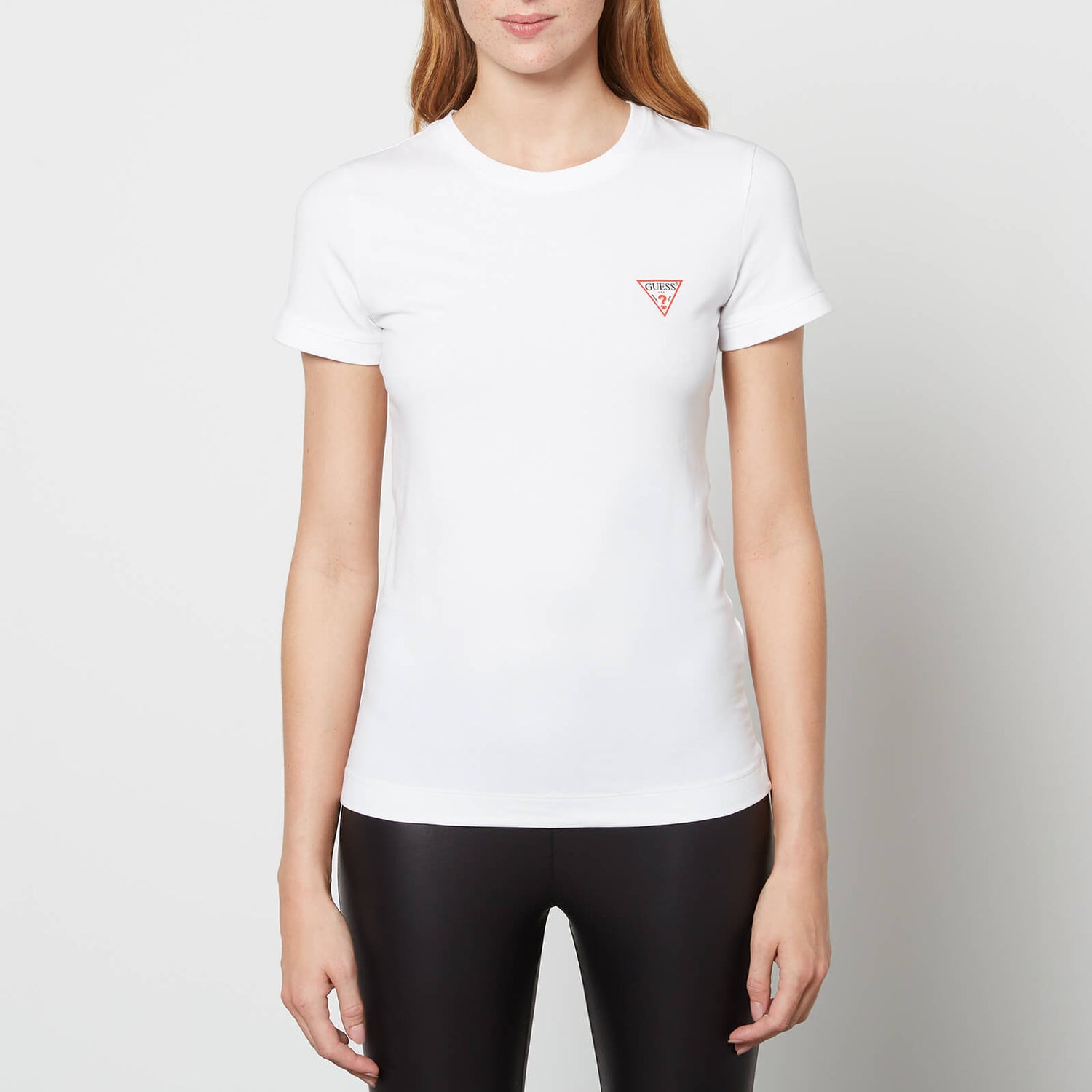 Guess Women's Ss Cn Mini Triangle T-Shirt - Pure White | TheHut.com