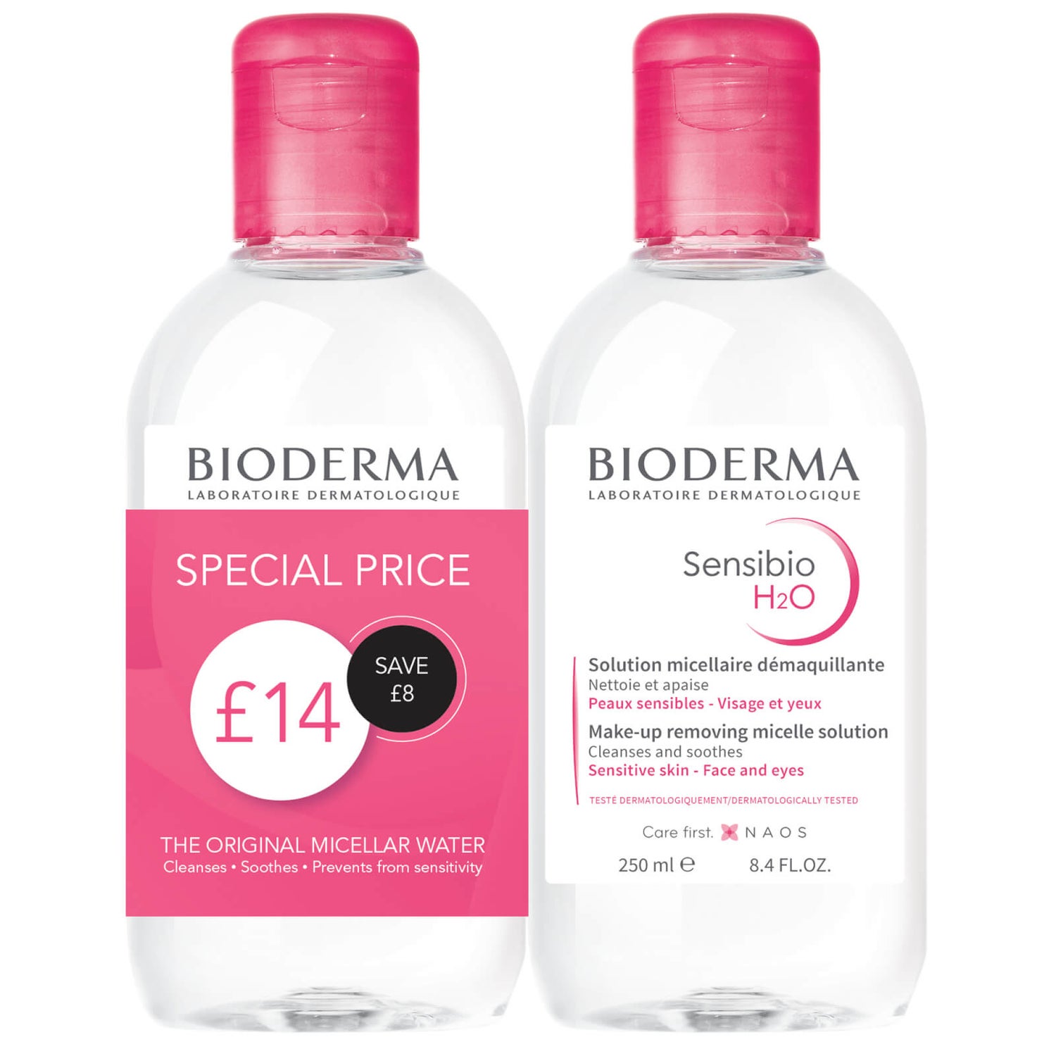 Bioderma Sensibio H2O 250ml Duo LOOKFANTASTIC