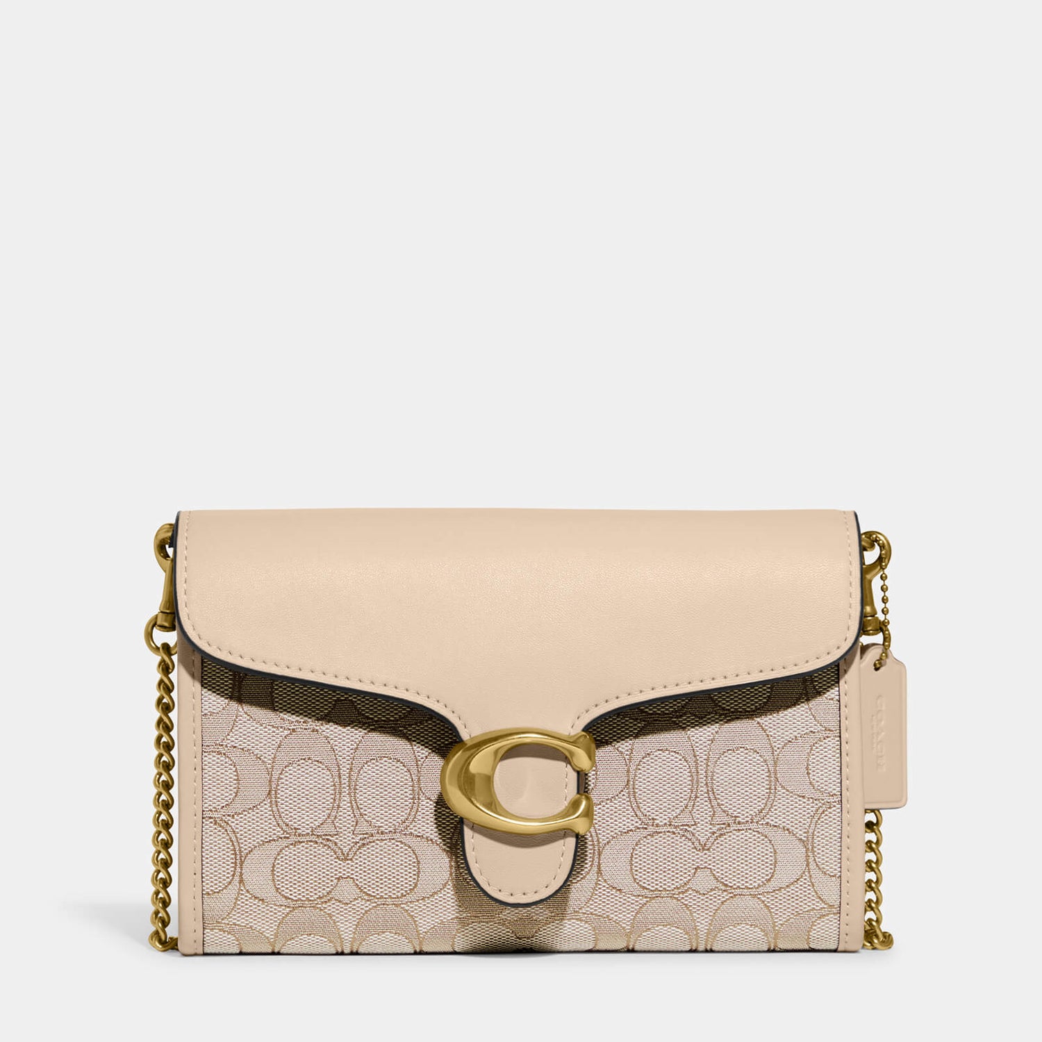 Coach Women's Signature Jacquard Tabby Chain Clutch Bag Ivory